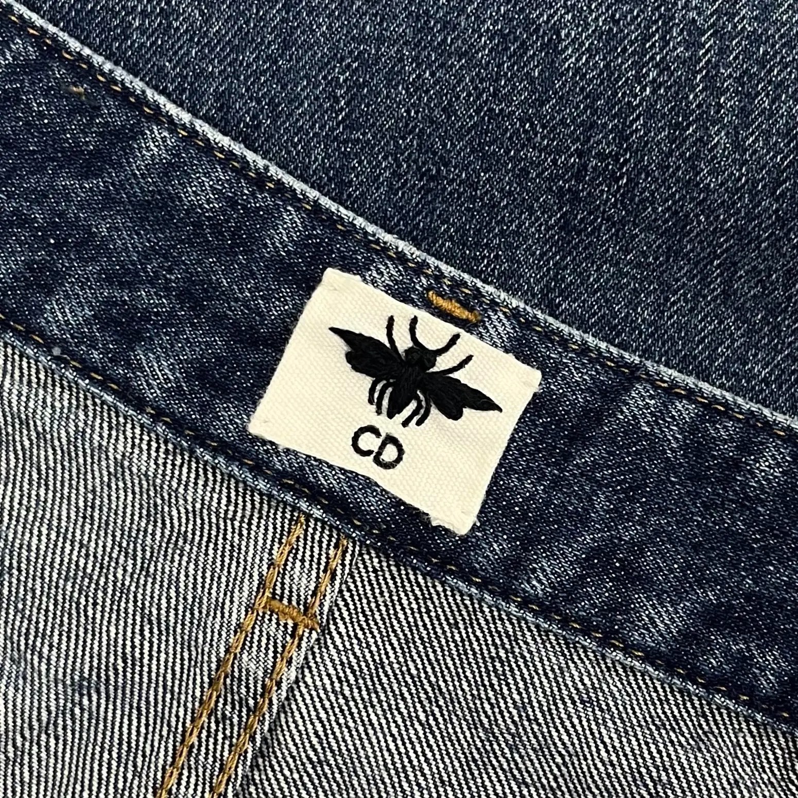 Dior Medium Blue Wide-Leg Jeans — label