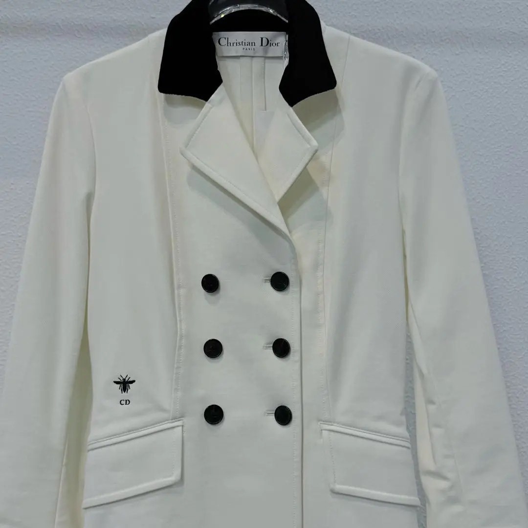 Dior Double-Breasted Bee Embroidered Blazer — front