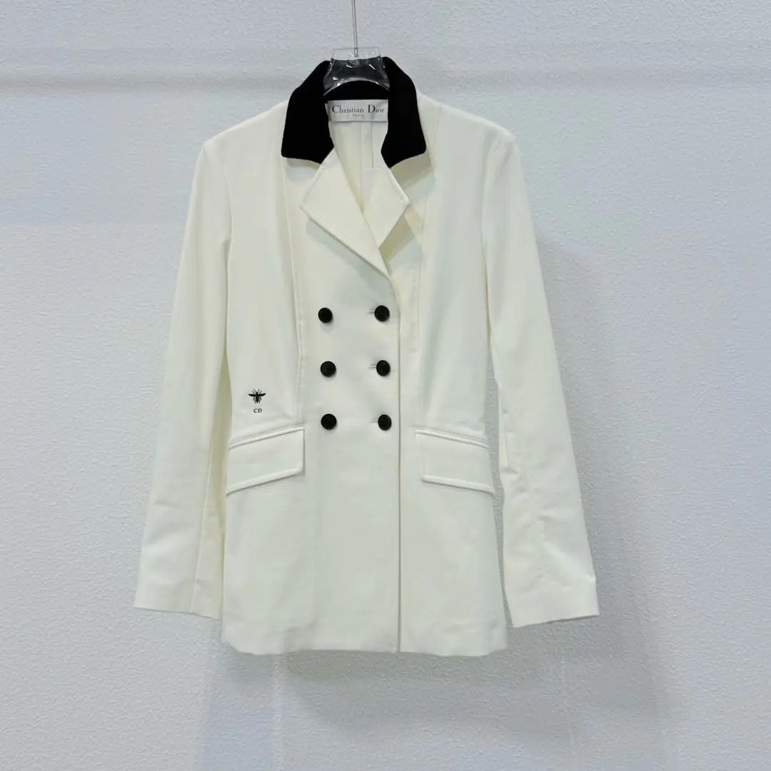 Dior Double-Breasted Bee Embroidered Blazer