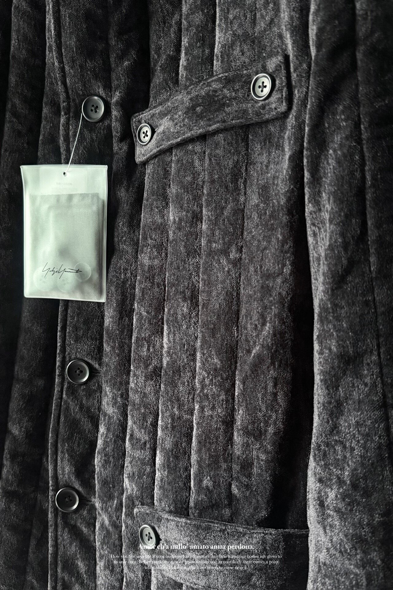 Yohji Yamamoto 25AW Velvet Coat — back