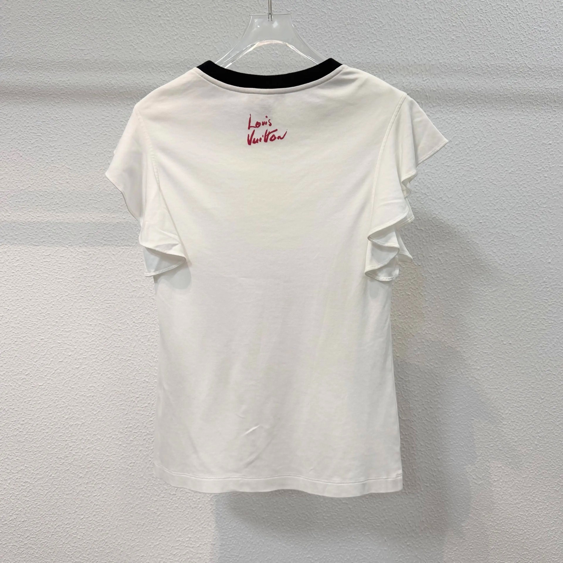 Louis Vuitton Floral Ruffled Short-Sleeve Tee — back