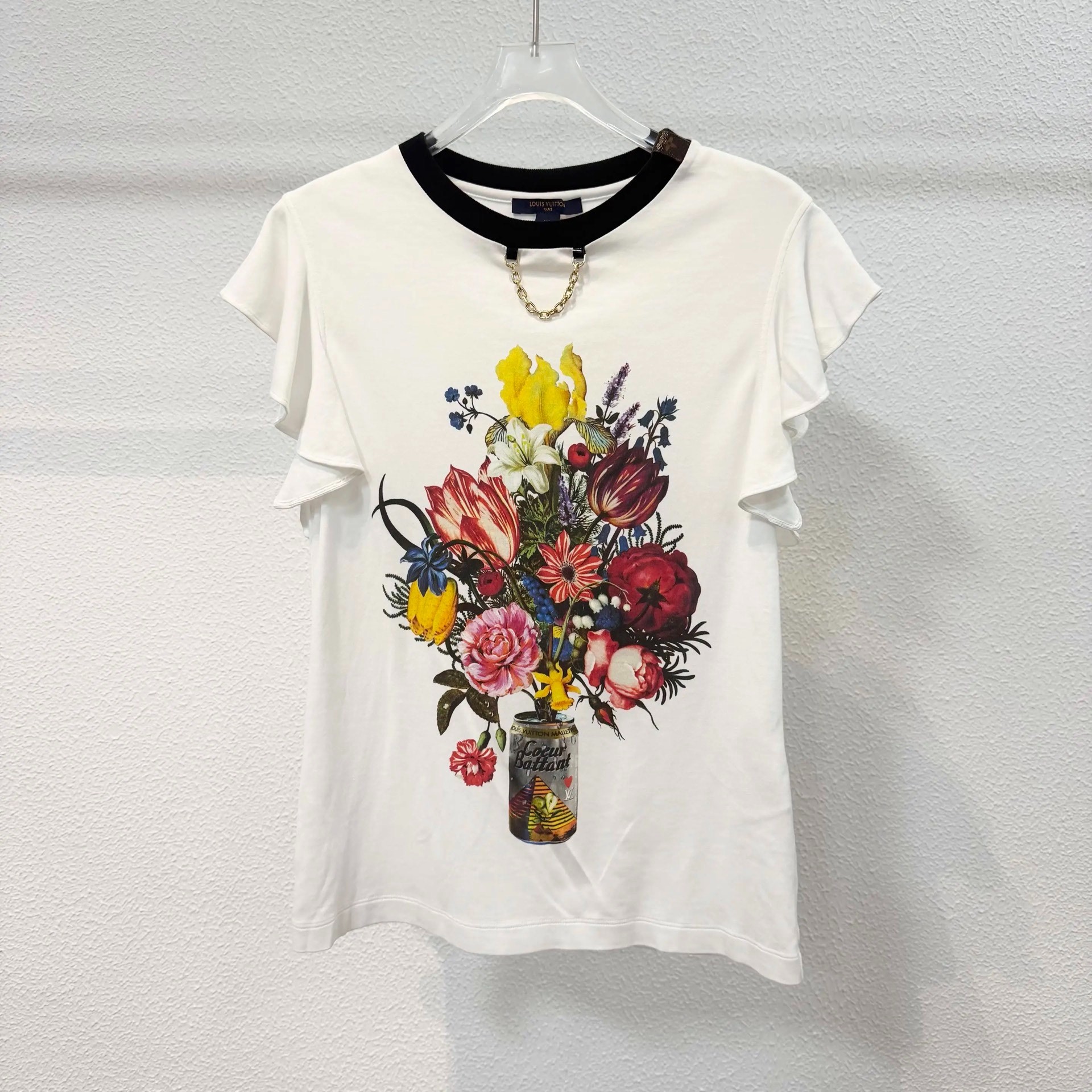 Louis Vuitton Floral Ruffled Short-Sleeve Tee
