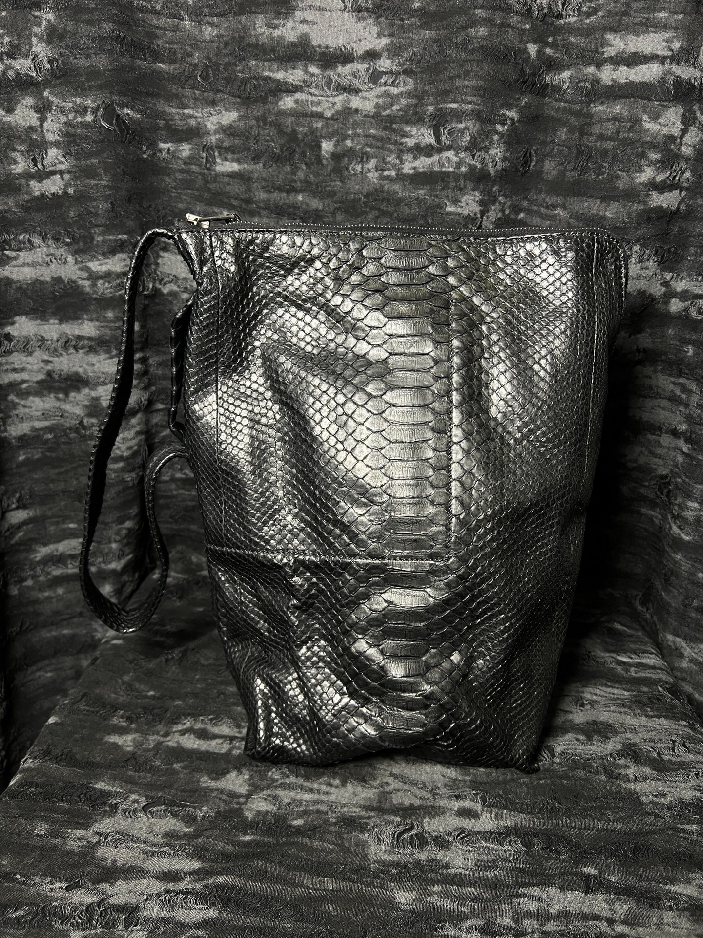 Rick Owens RR14 Snakeskin Shoulder Tote — front