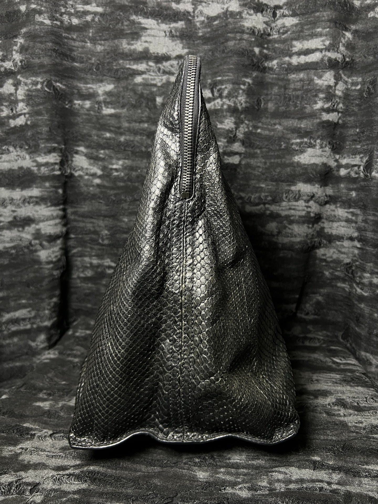 Rick Owens RR14 Snakeskin Shoulder Tote — label