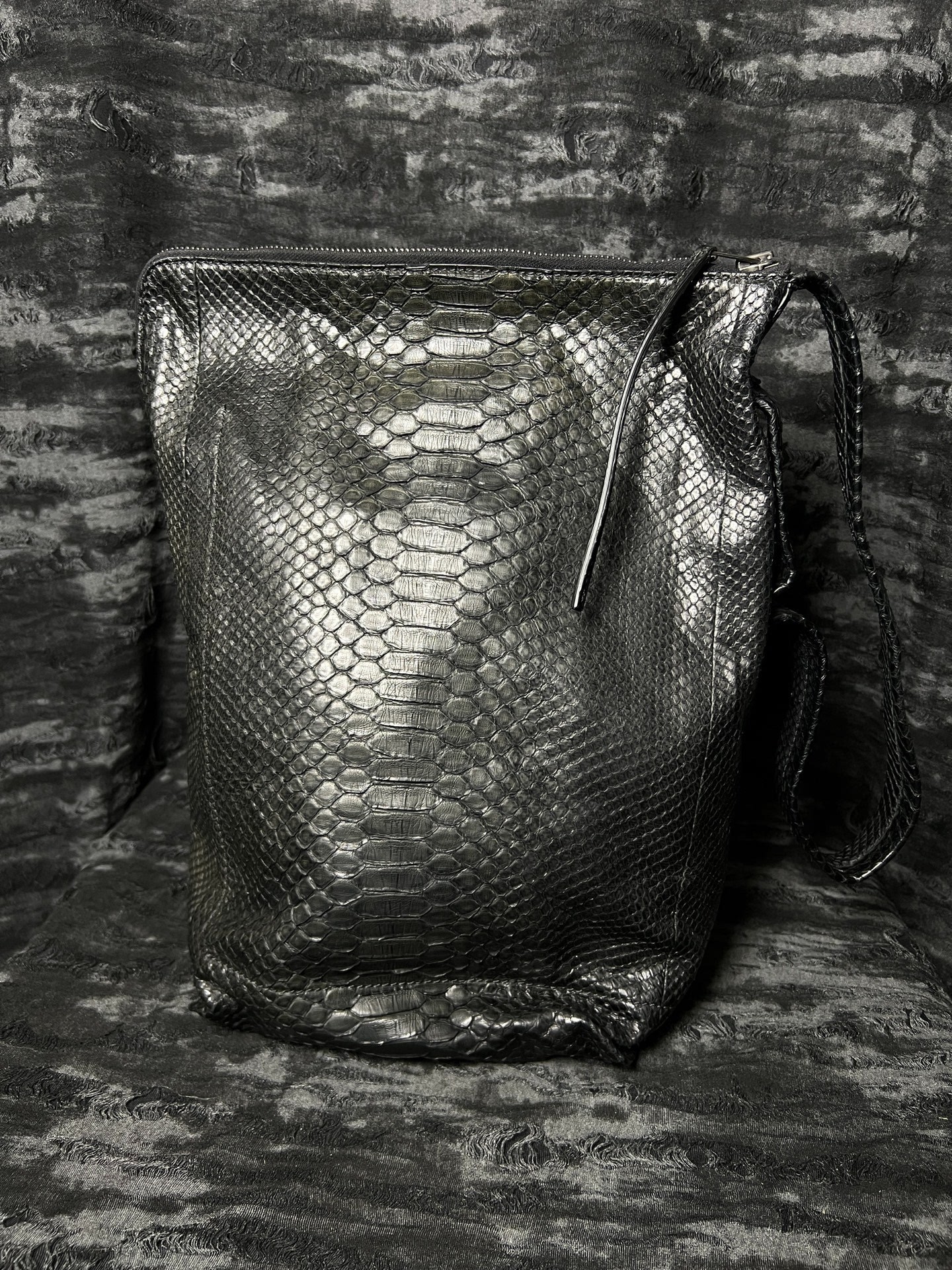 Rick Owens RR14 Snakeskin Shoulder Tote — detail