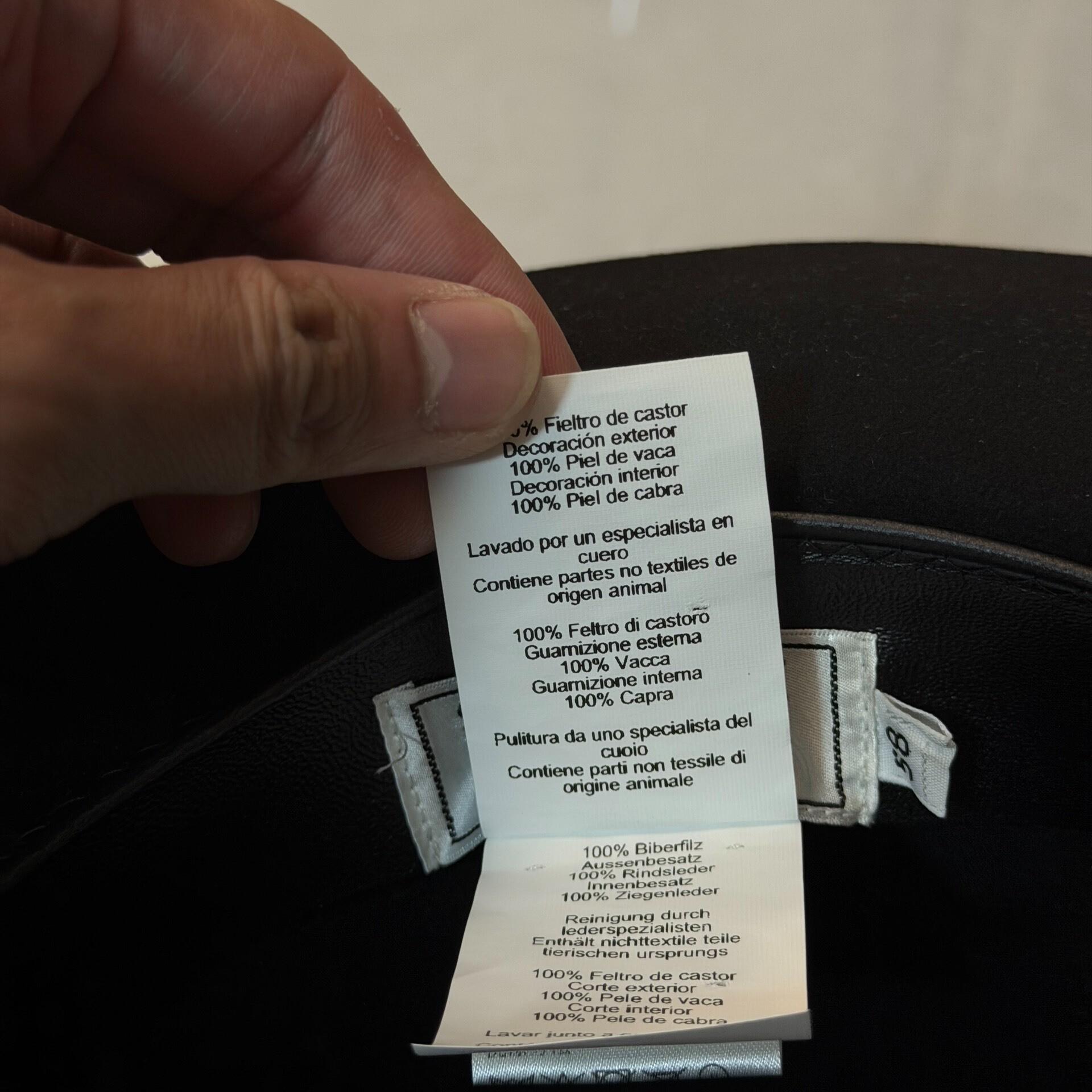 Hermes Equestrian Felt Leather Hat — label