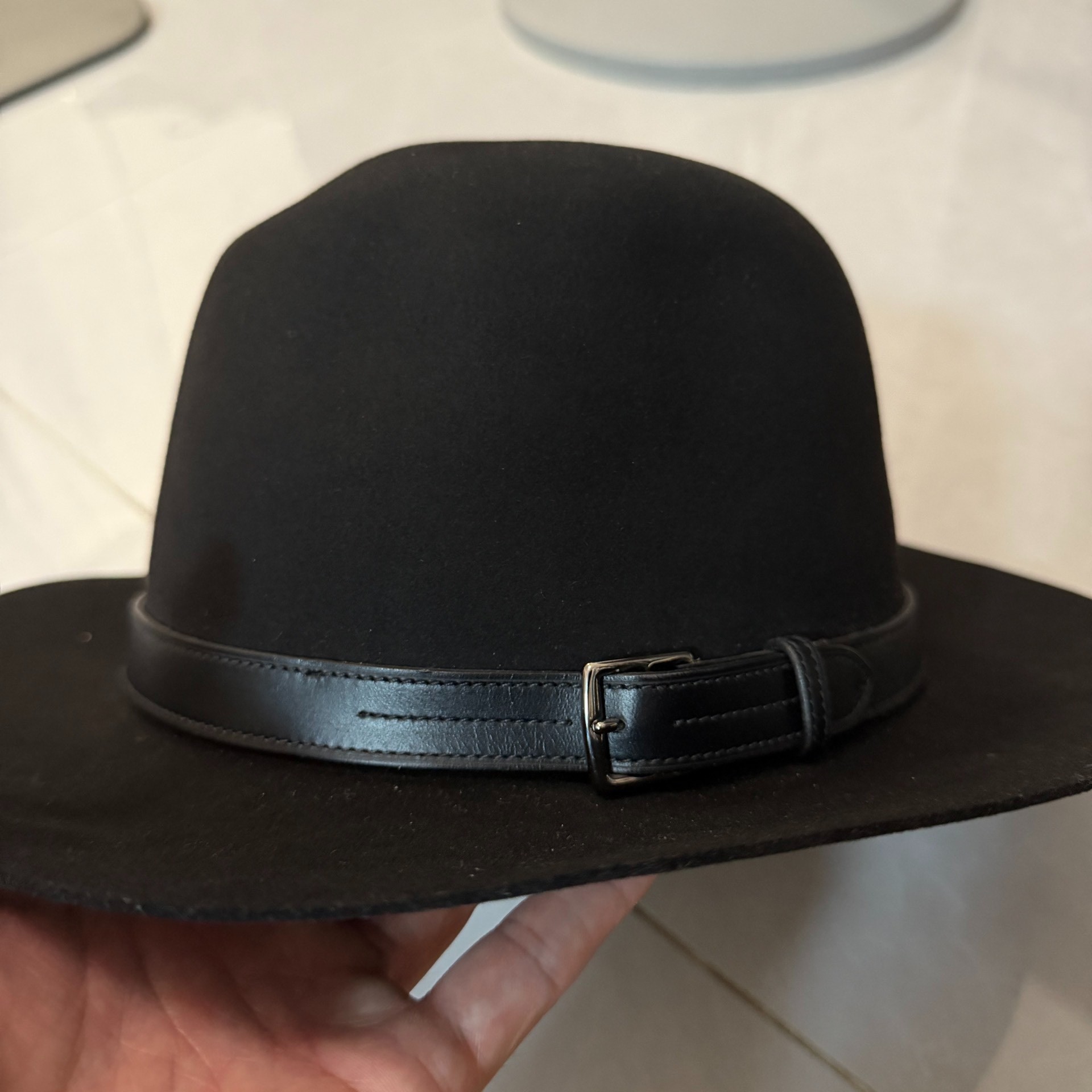 Hermes Equestrian Felt Leather Hat — front