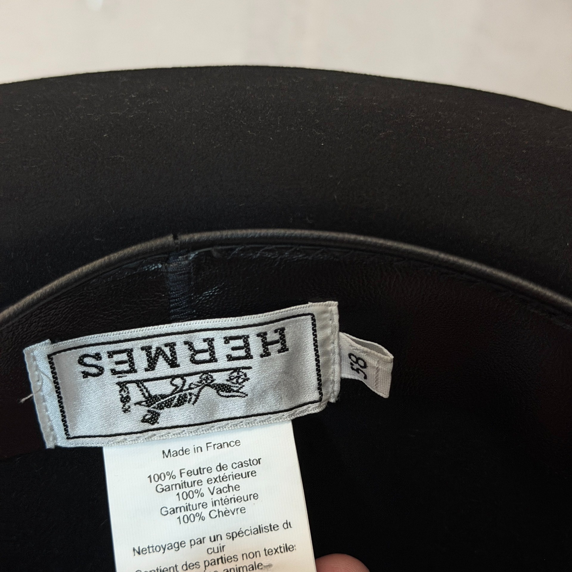 Hermes Equestrian Felt Leather Hat — back