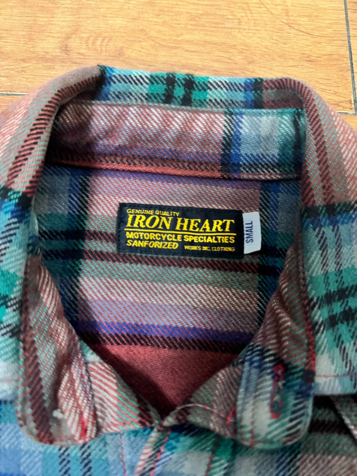 Iron Heart Plaid Flannel Shirt — detail