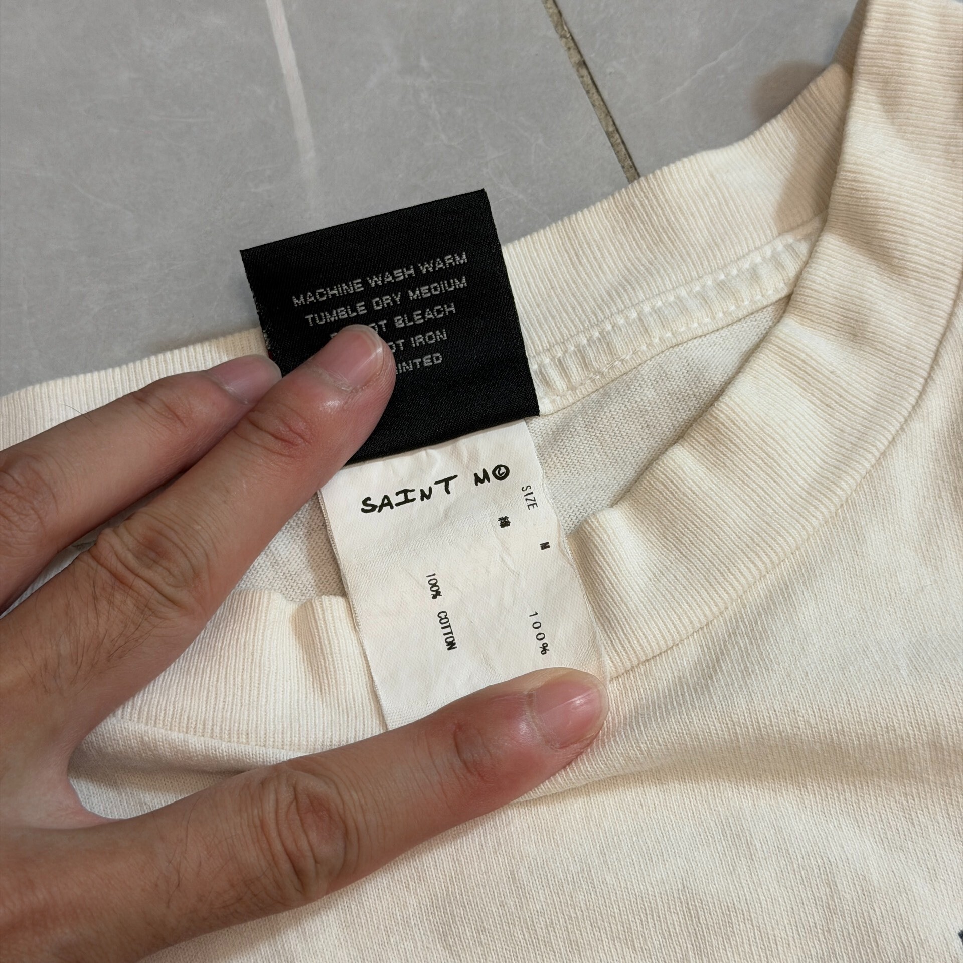 Saint Michael x KLF Collab Washed Long Sleeve — label