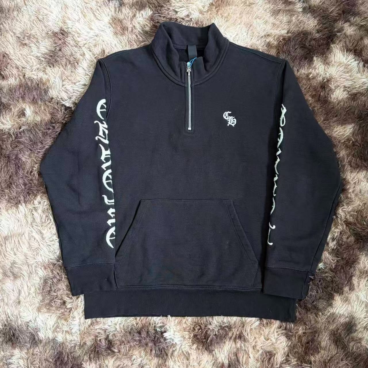 Chrome Hearts Half-Zip Embroidery Sweatshirt
