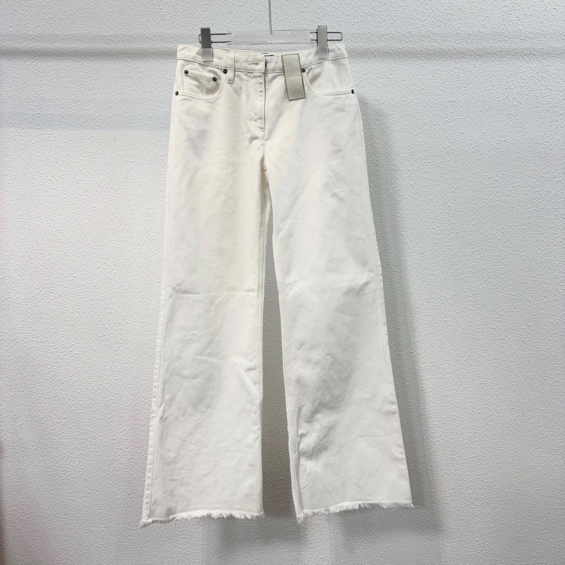 Louis Vuitton White Flared Wide-Leg Jeans