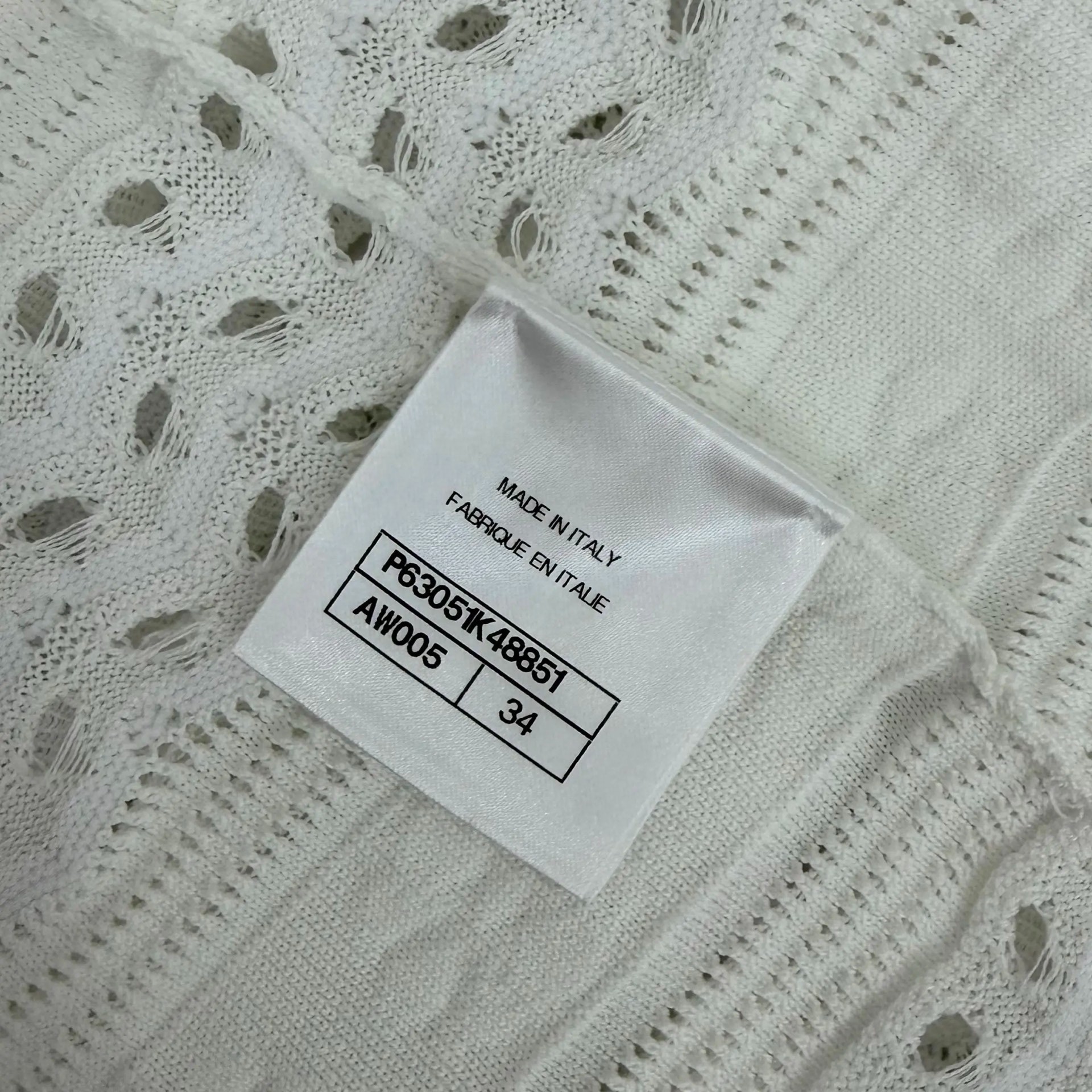 Chanel White Sleeveless Knit Dress — label