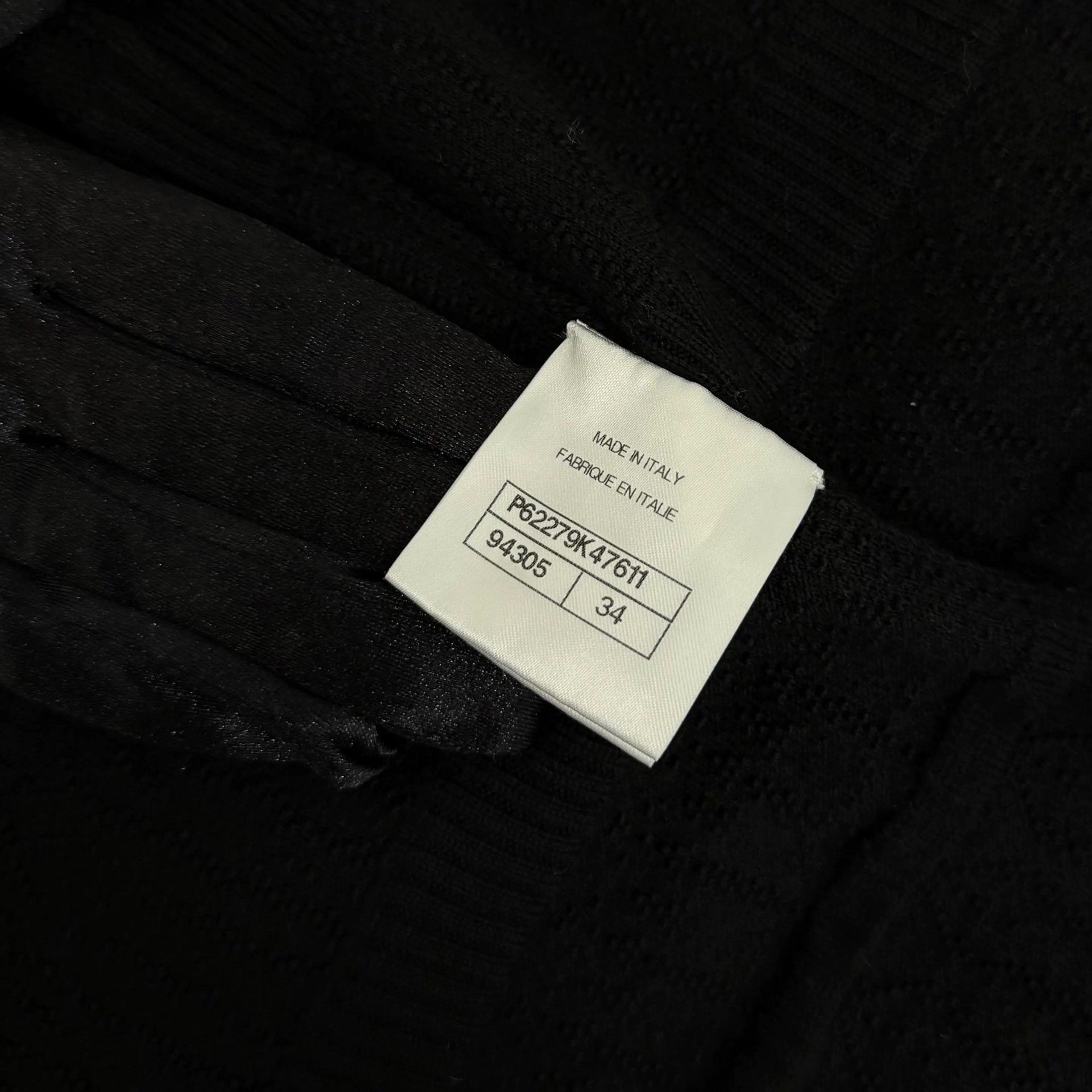 Chanel Black Short Sleeve Knit Dress — label