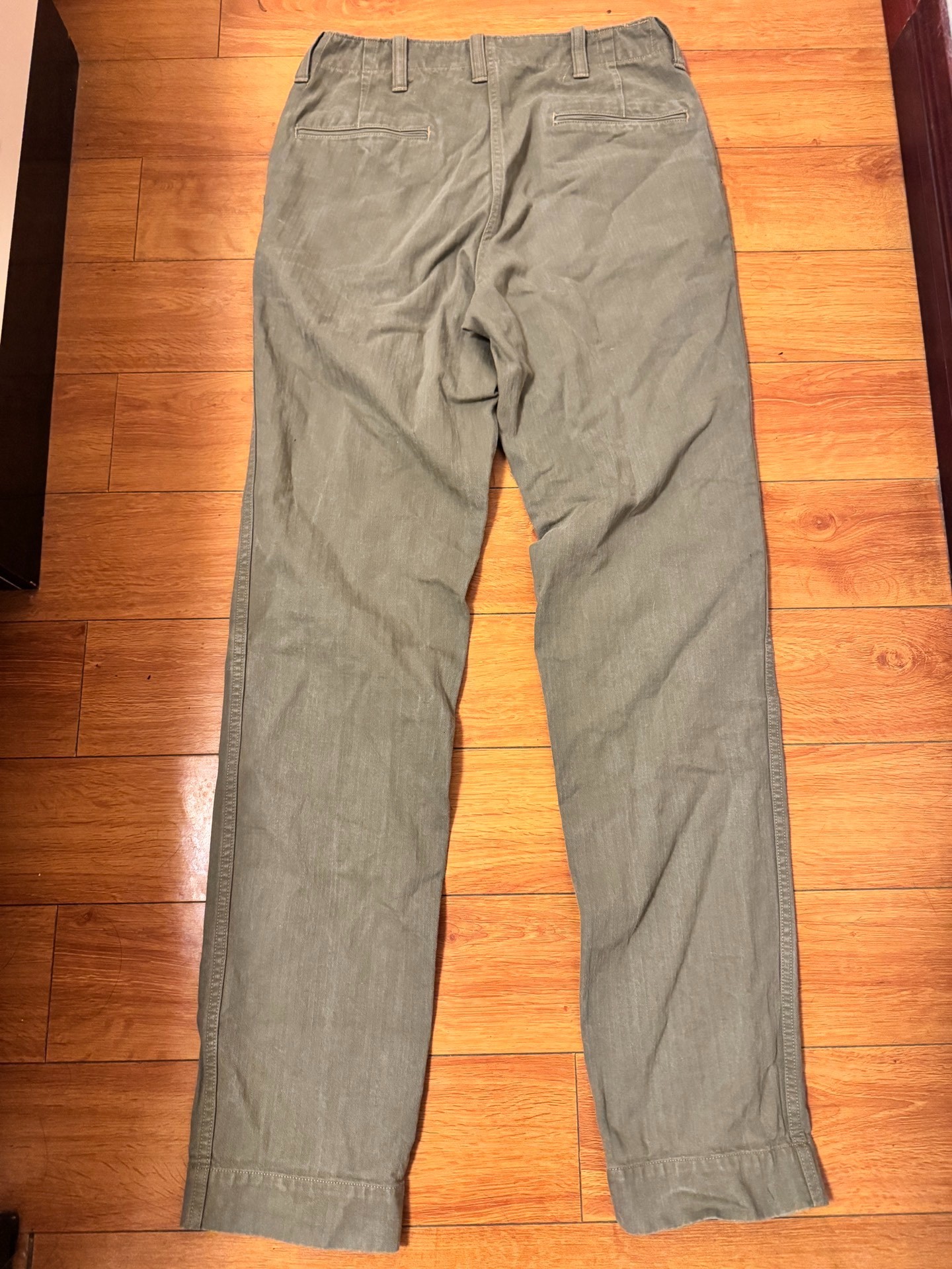 Freewheelers Olive Green Military Pants — front