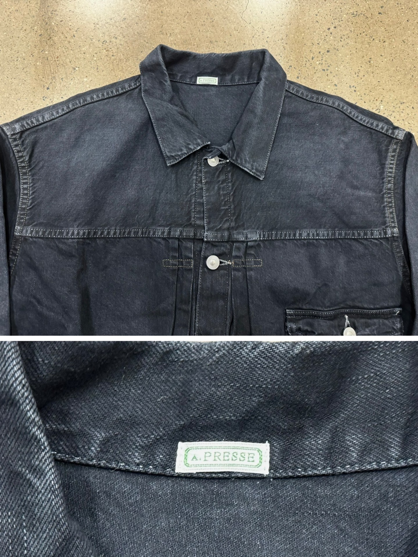 A.PRESSE 24aw Type 1 Denim Jacket — label