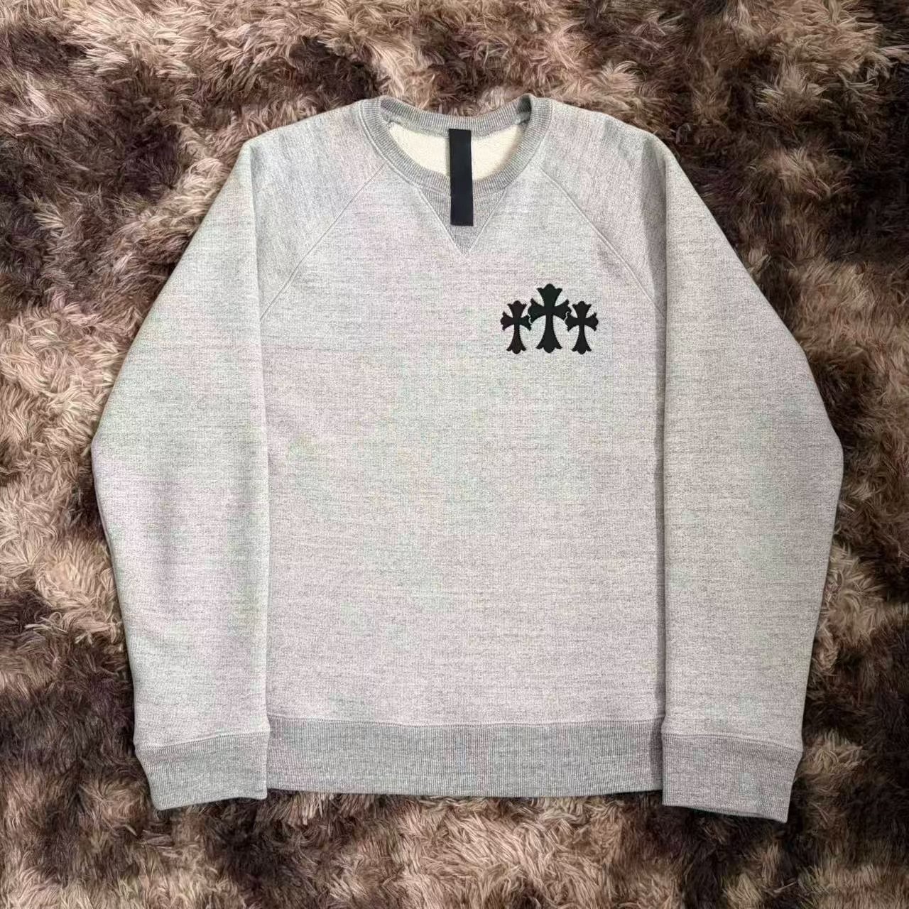 Chrome Hearts Gray Cross Crewneck Sweatshirt