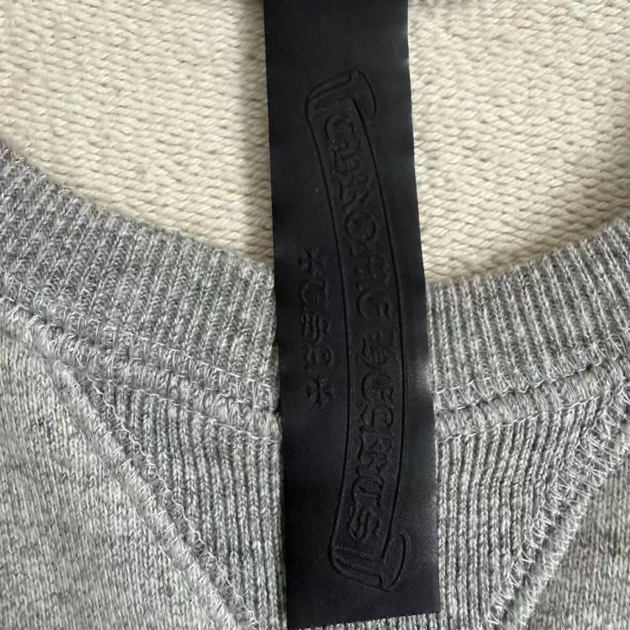 Chrome Hearts Gray Cross Crewneck Sweatshirt — label