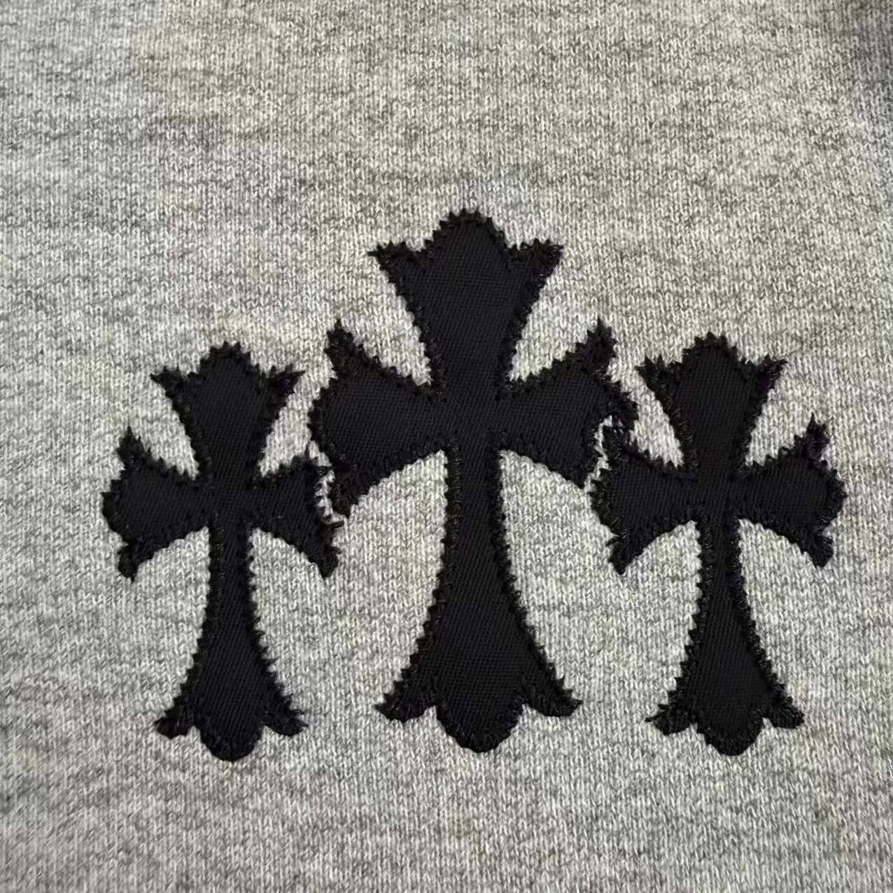 Chrome Hearts Gray Cross Crewneck Sweatshirt — front