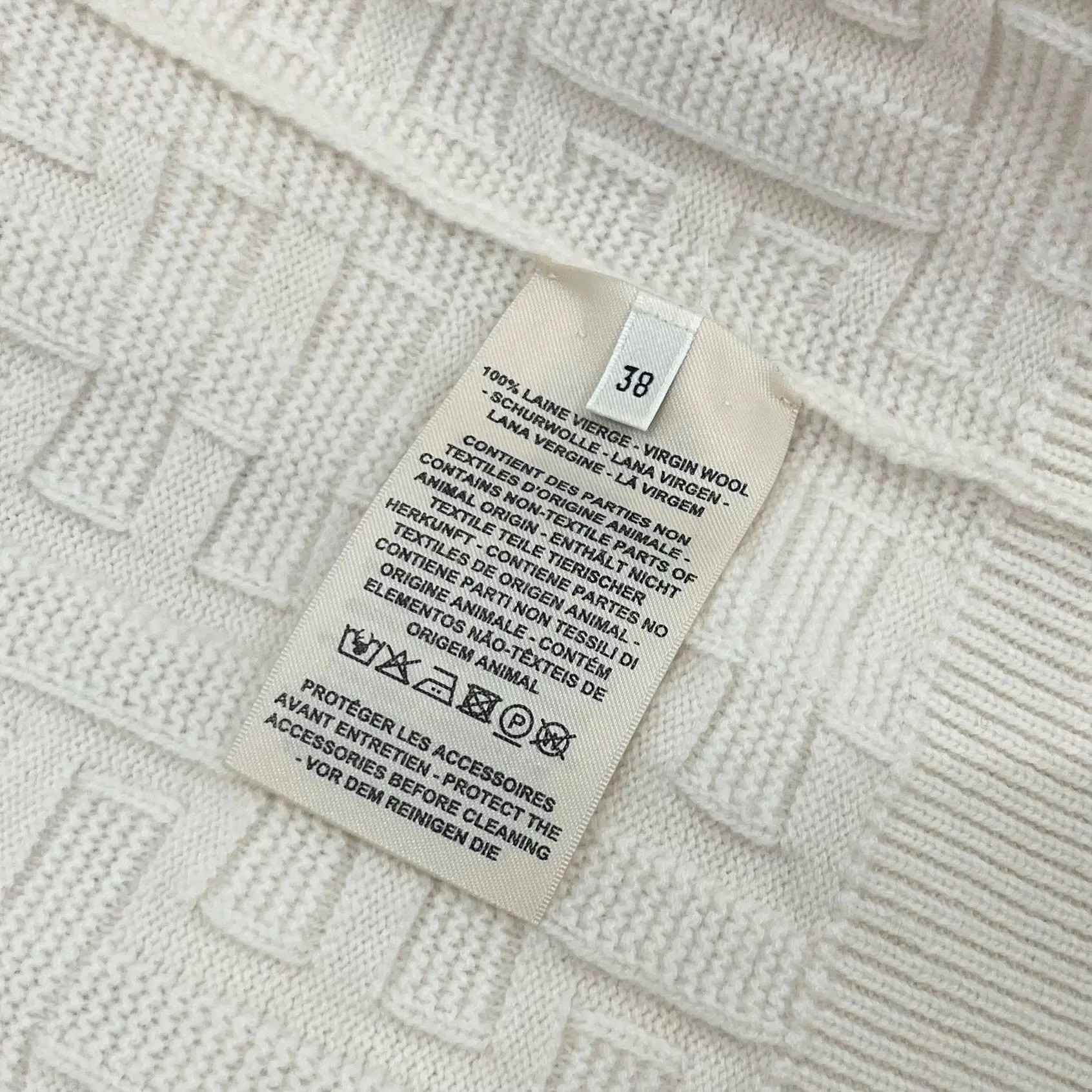 Hermes H Motif White Knit Cardigan — label