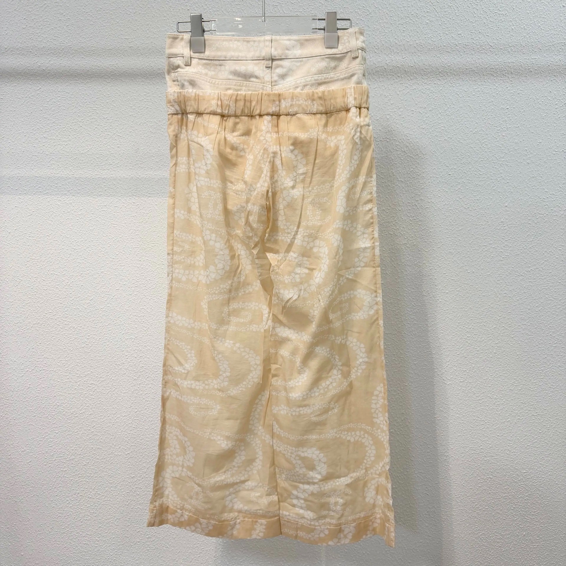 Chanel Coco Print Gauze Wide-Leg Pants — back