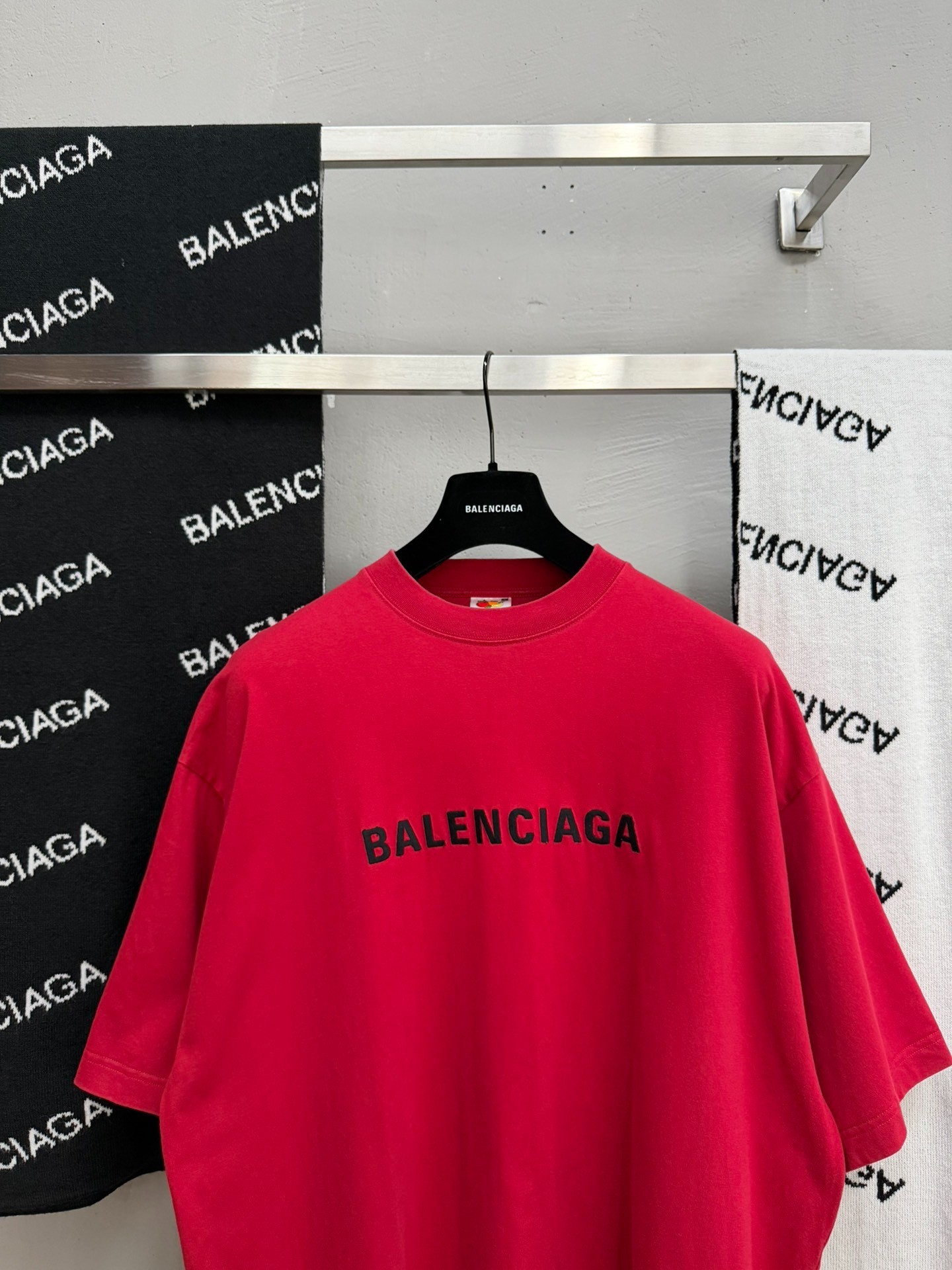 Balenciaga Red Oversized T-Shirt — front
