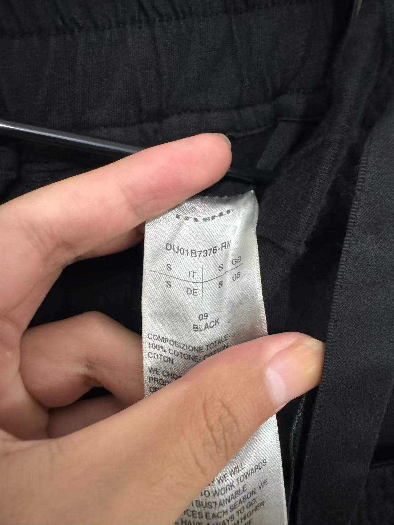Rick Owens DRKSHDW Black Cargo Pants — label