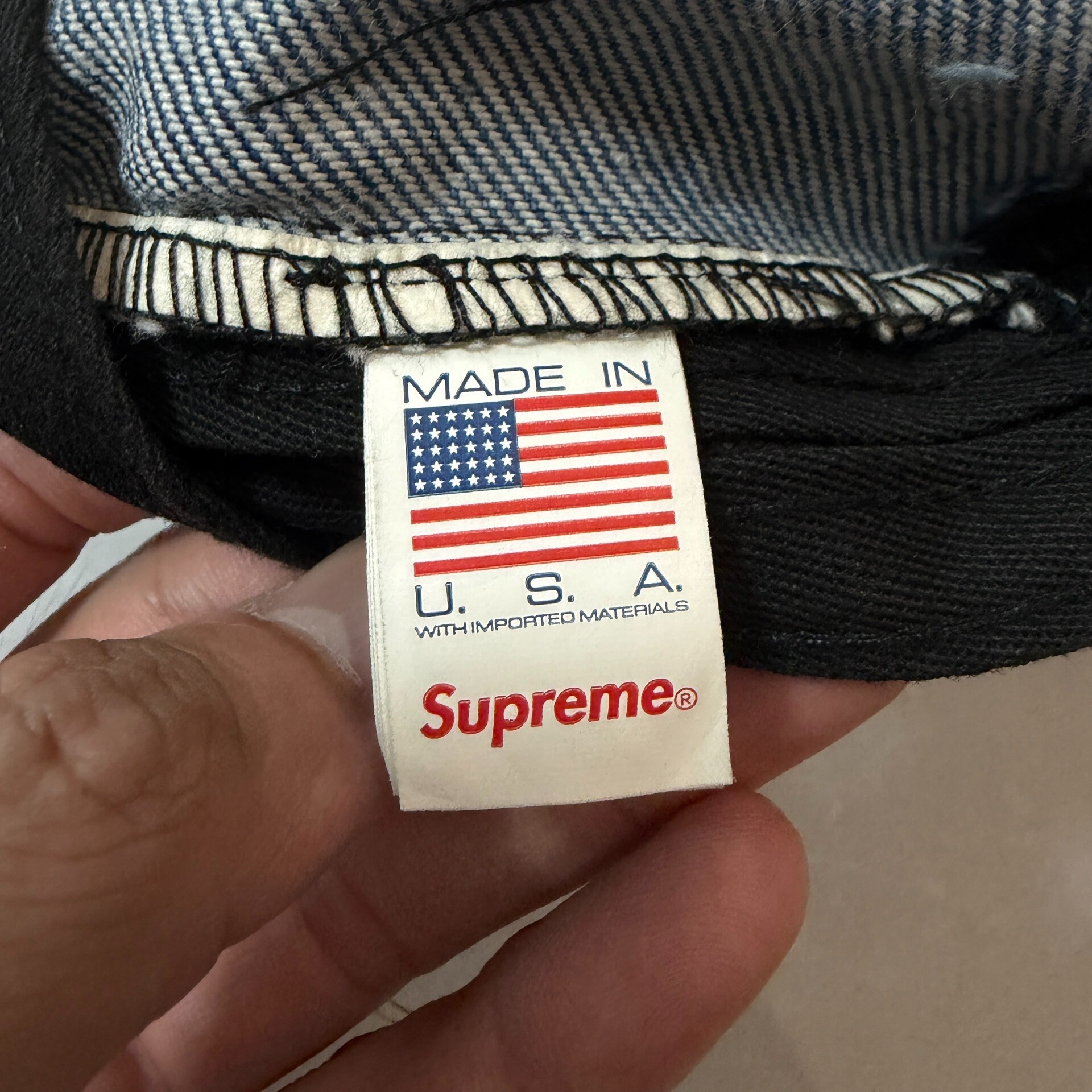 Supreme Blue Denim 5-Panel Camp Cap — back