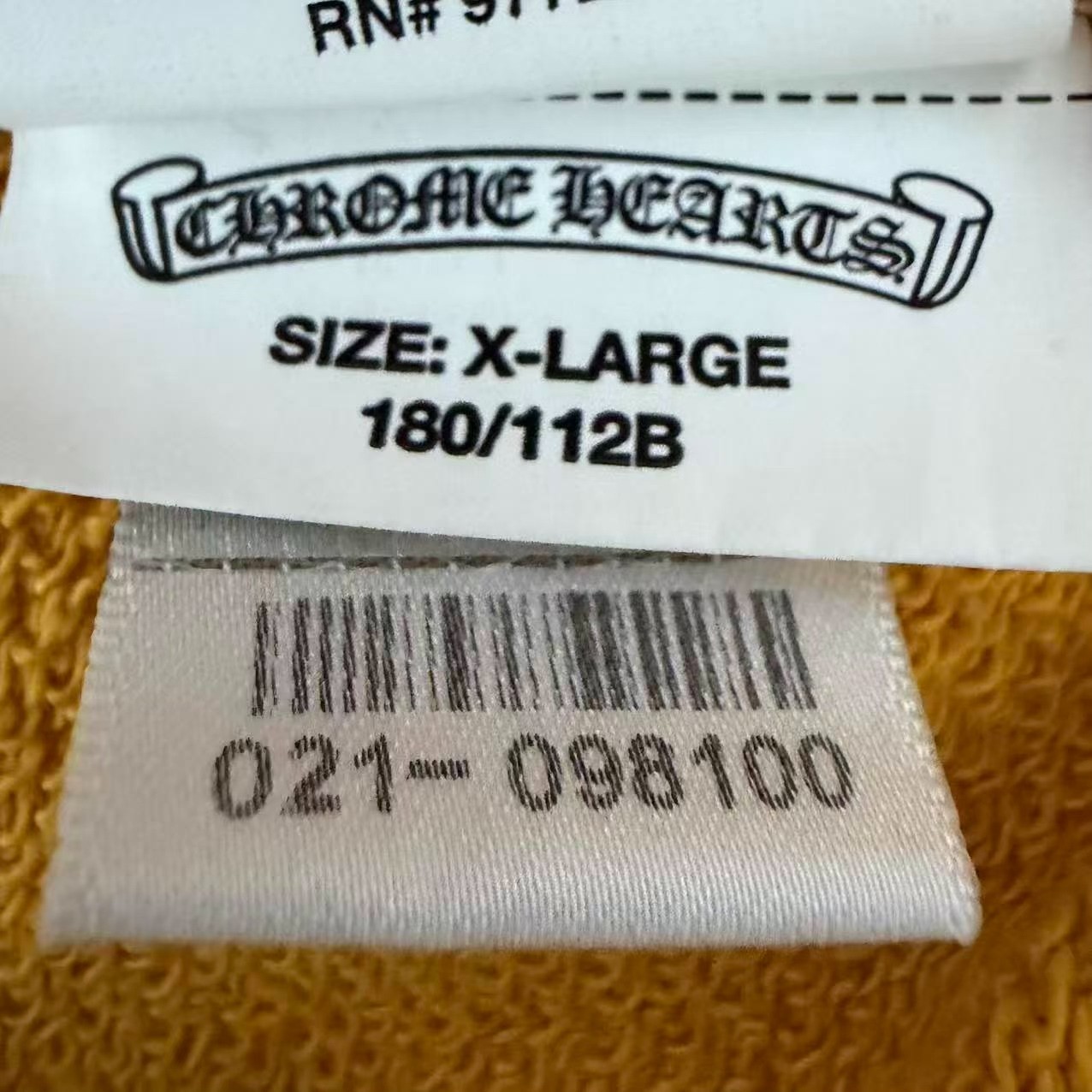 Chrome Hearts Mattyboy Yellow Sweatshirt — label