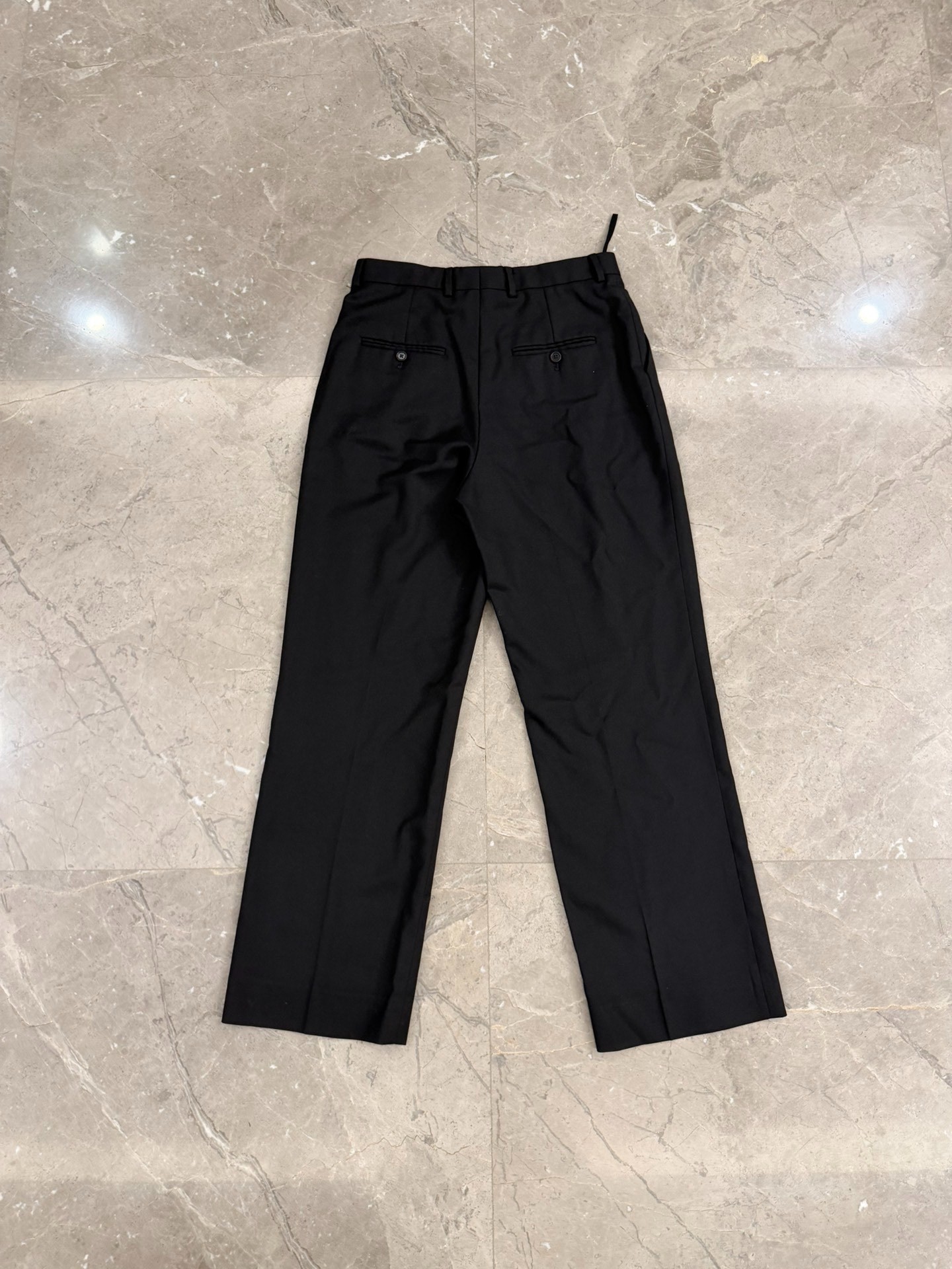 Celine Black Wool Double Pleat Trousers — front