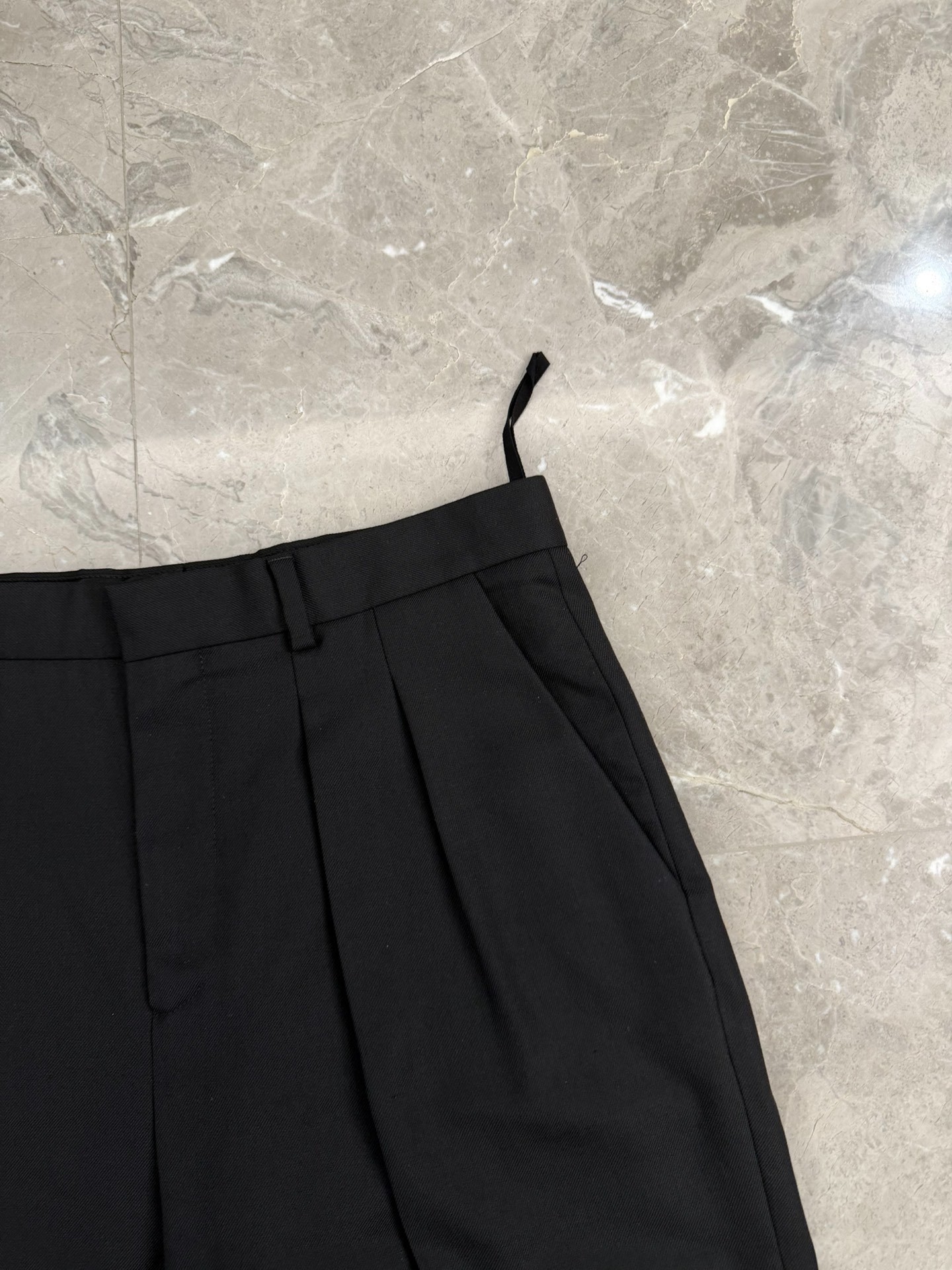 Celine Black Wool Double Pleat Trousers — detail