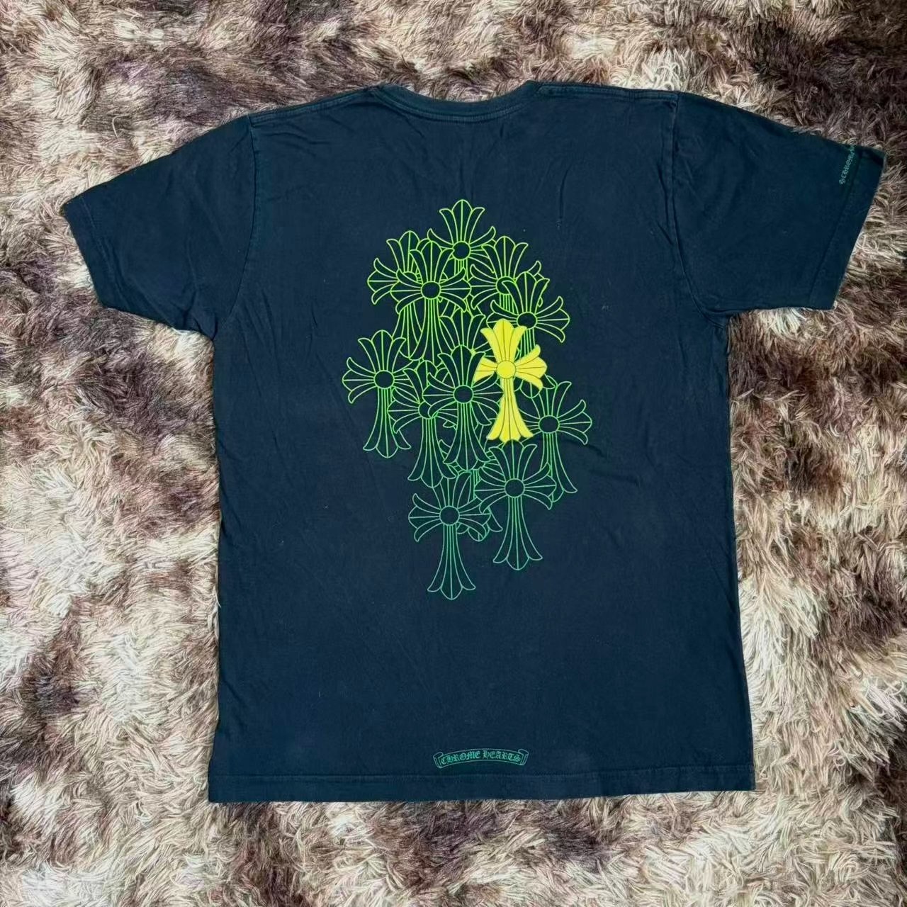 Chrome Hearts Black Green Cross T-Shirt — front