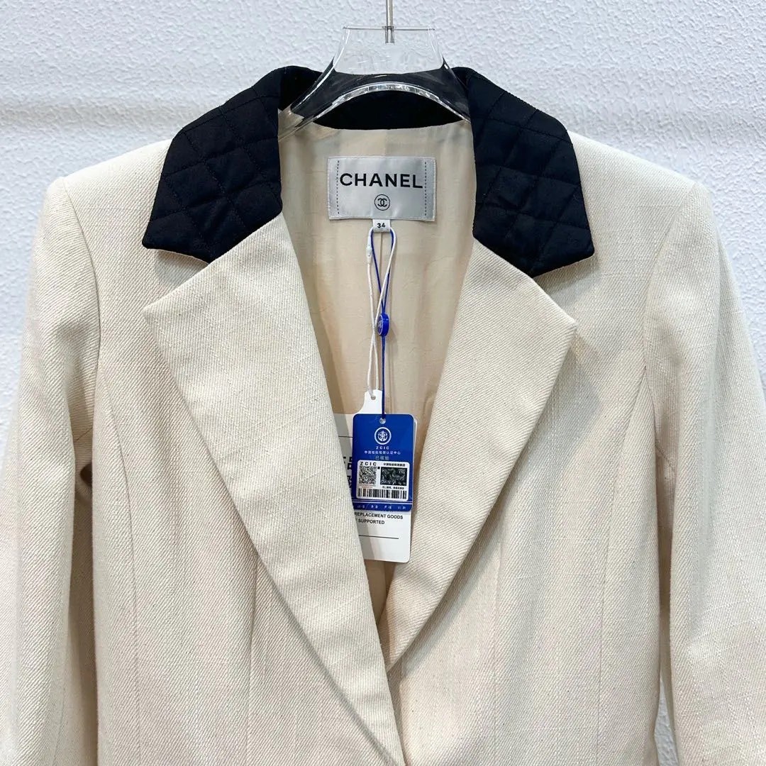 Chanel Beige Mid-Length Bow Coat — front