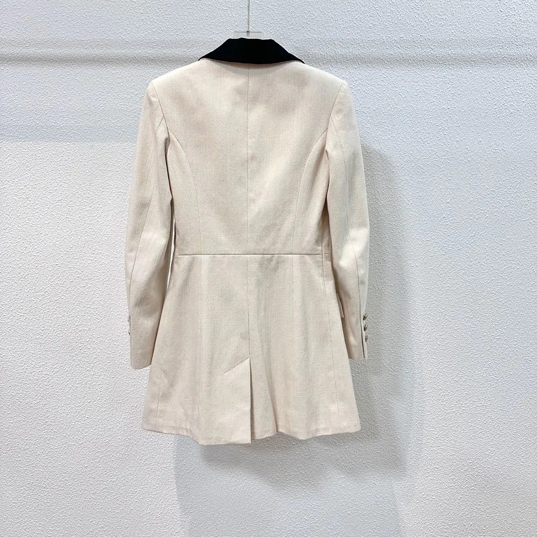 Chanel Beige Mid-Length Bow Coat — detail