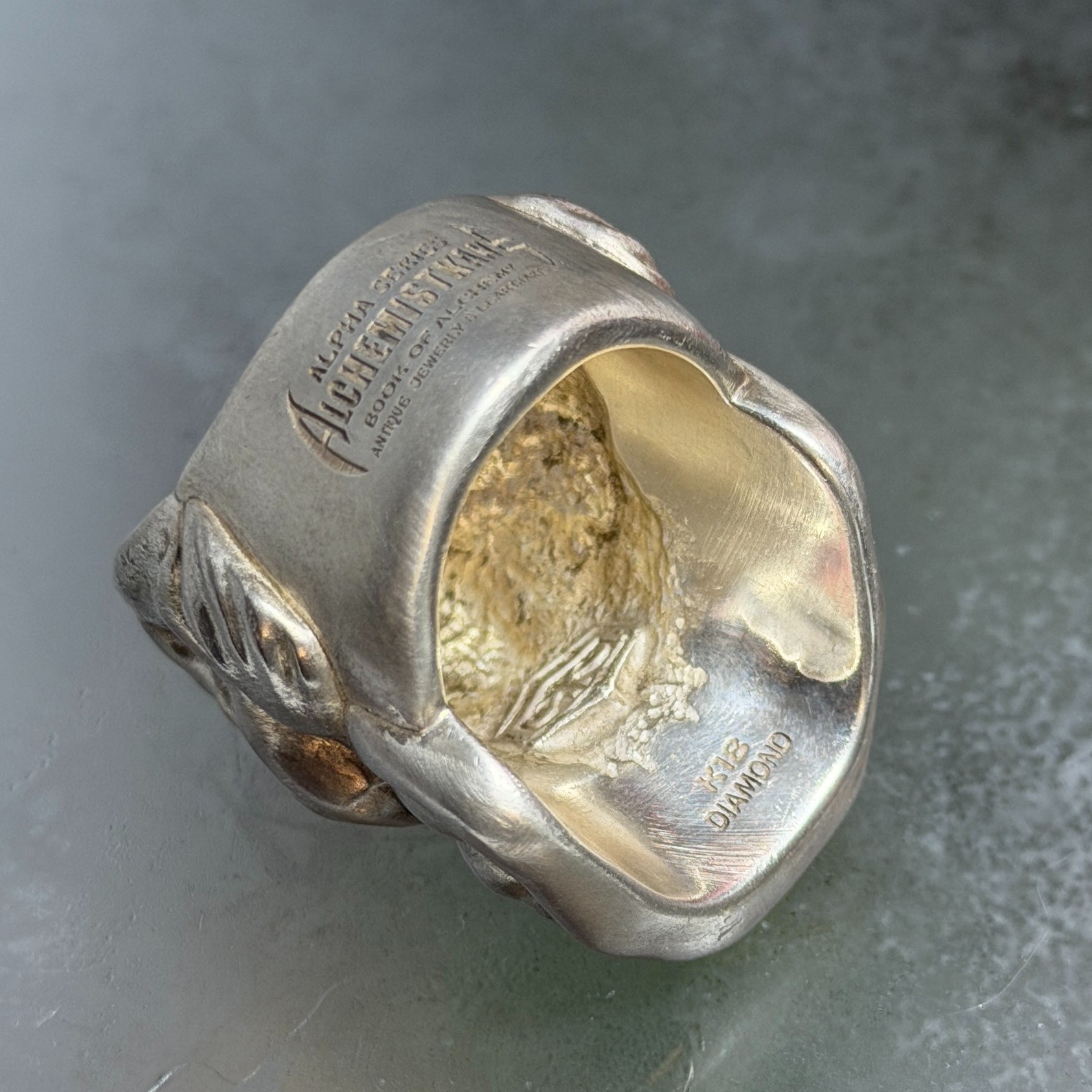 Kaneworks Kraken Trident Skull Ring — label