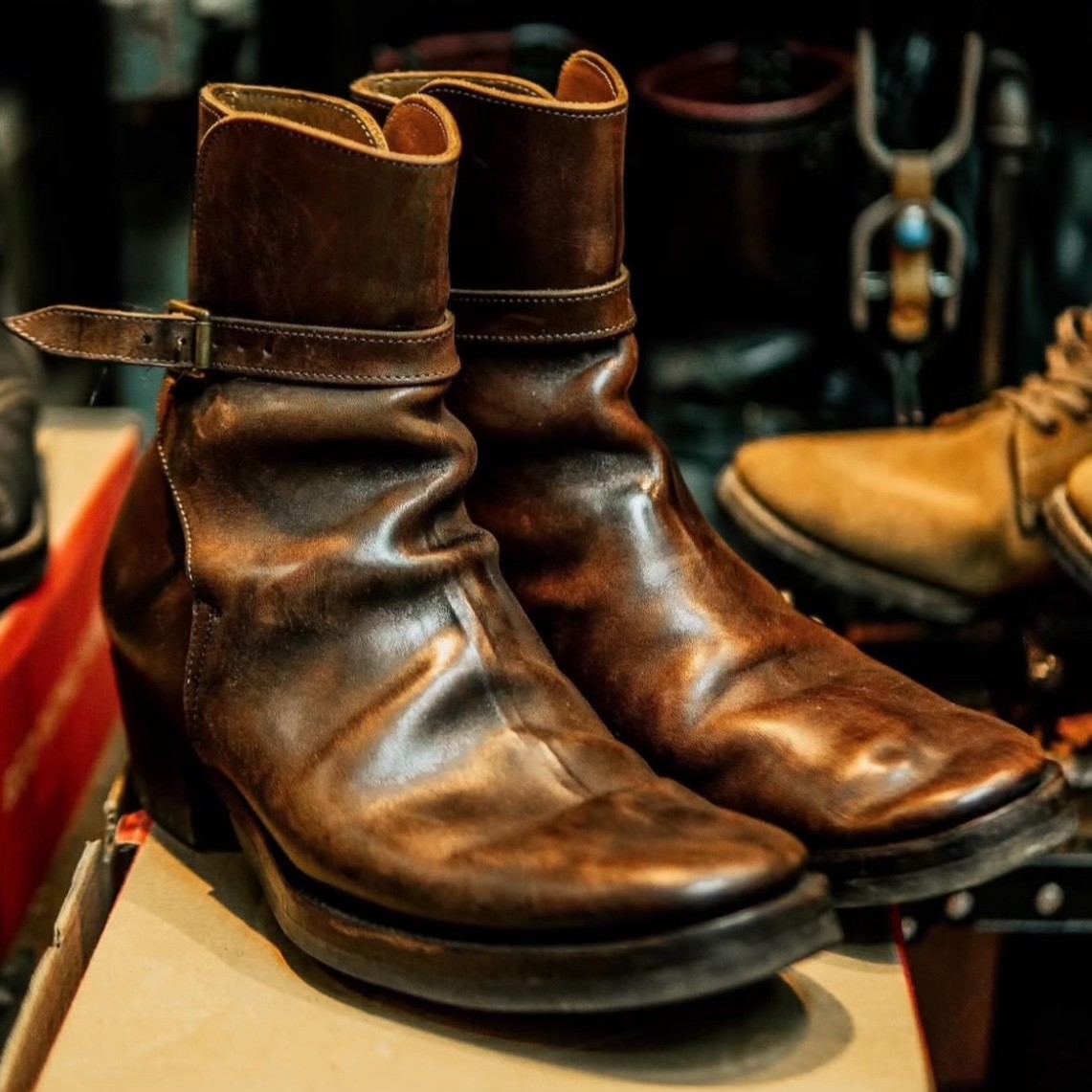 Clinch Jodhpur Brown Leather Boots — front