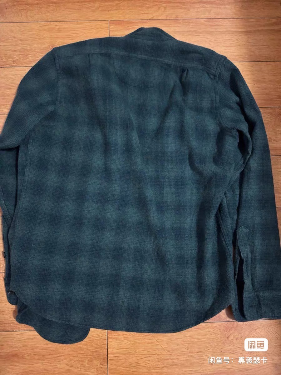 Freewheelers Dark Green Wool Shirt Jacket — front