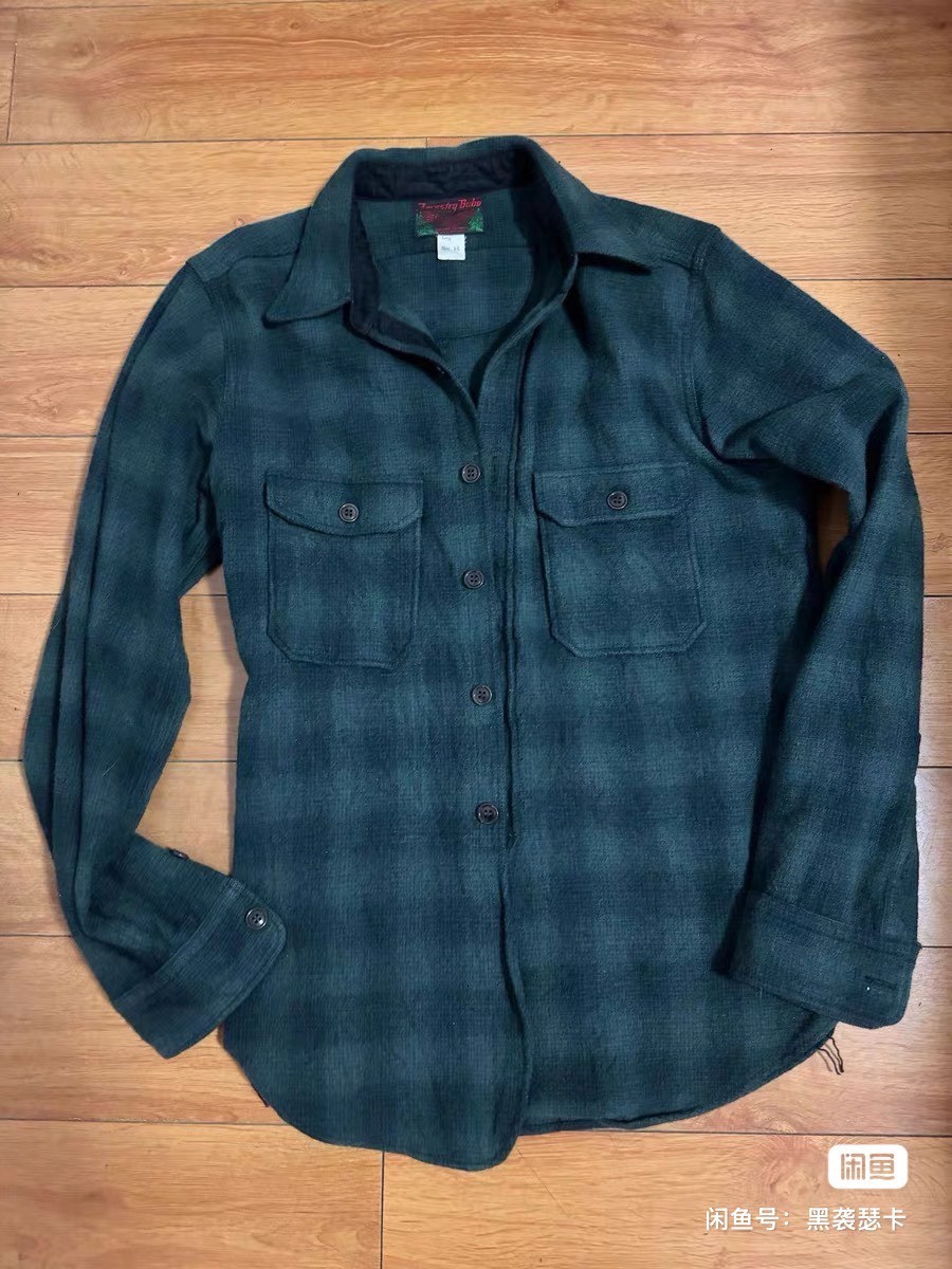 Freewheelers Dark Green Wool Shirt Jacket