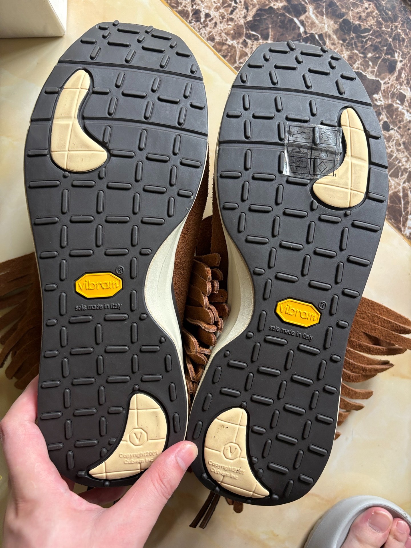 Visvim FBT Brown Suede Fringe Shoes — back