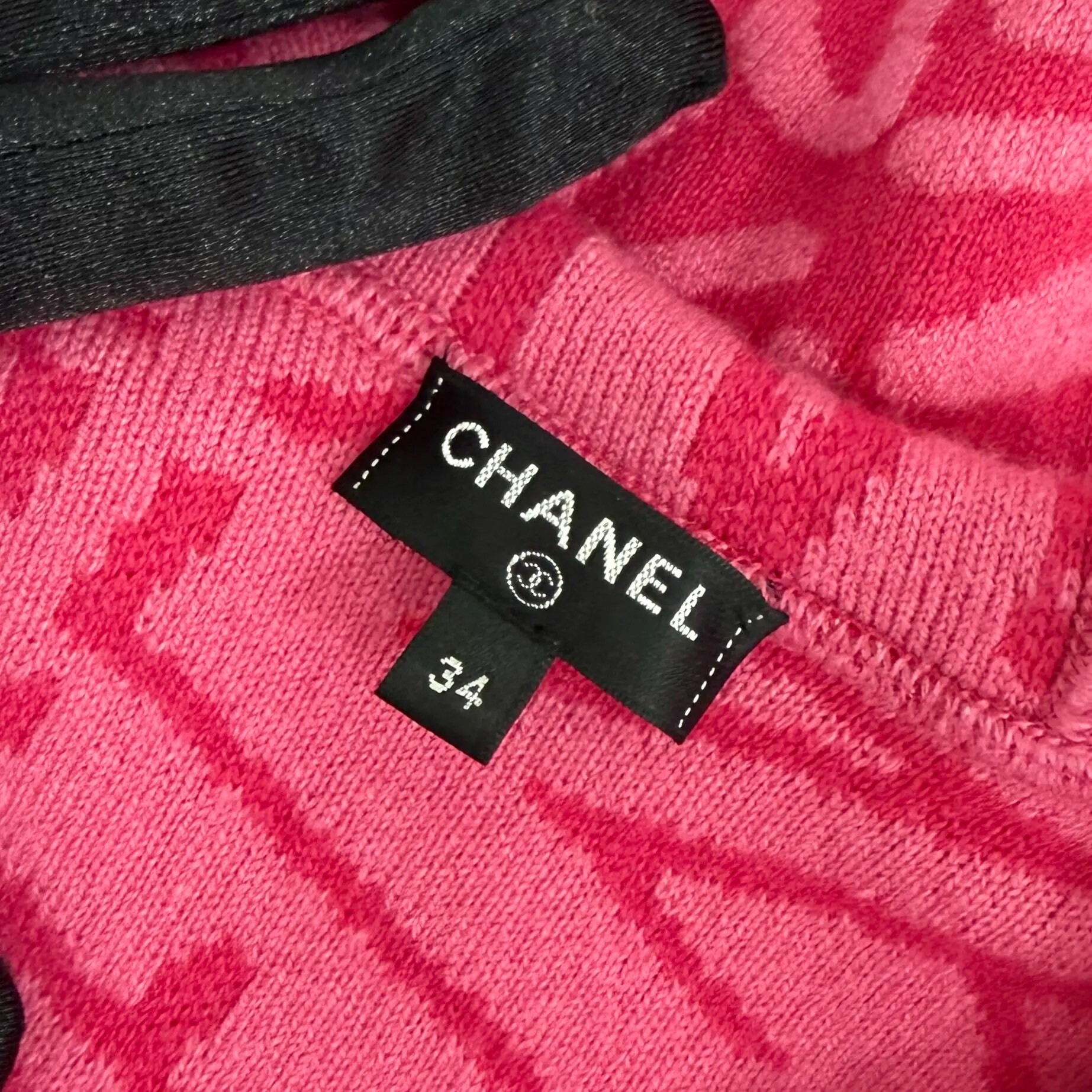 Chanel Pink Hooded Knit Cardigan — back