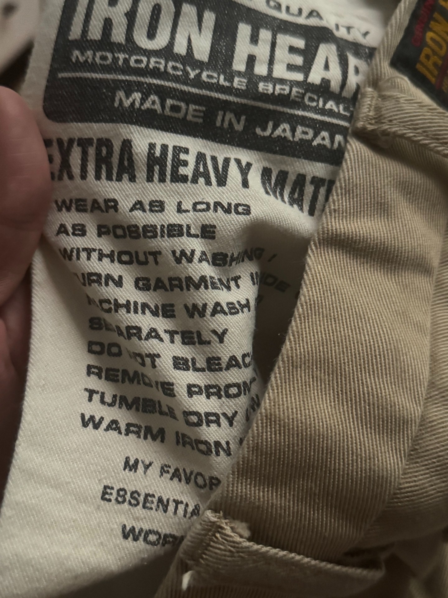 Iron Heart Khaki Straight Pants — detail