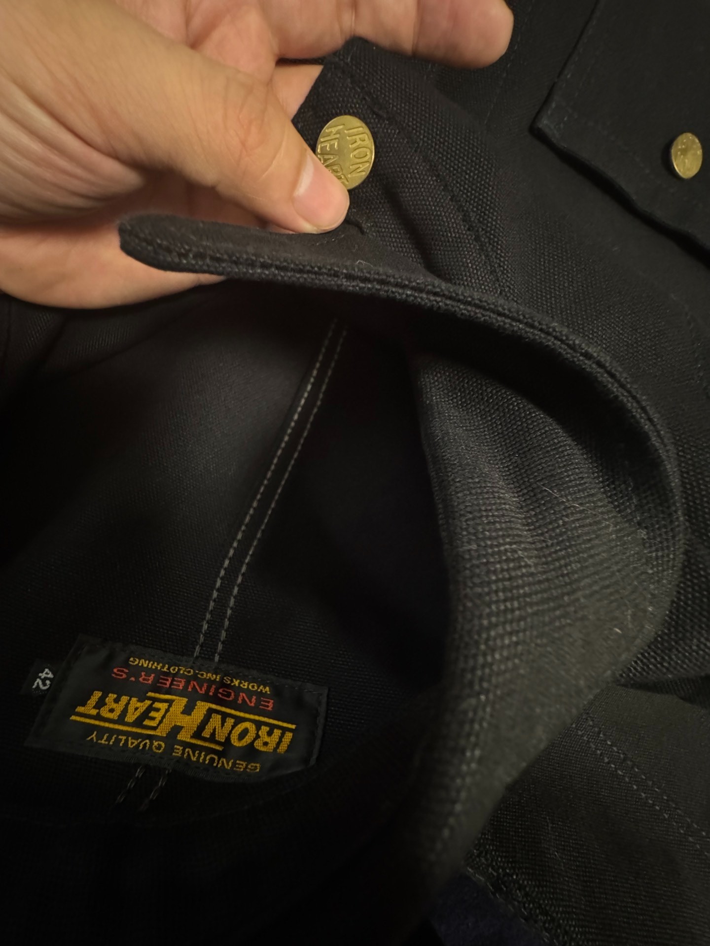 Iron Heart 17oz Black Canvas Work Jacket — back