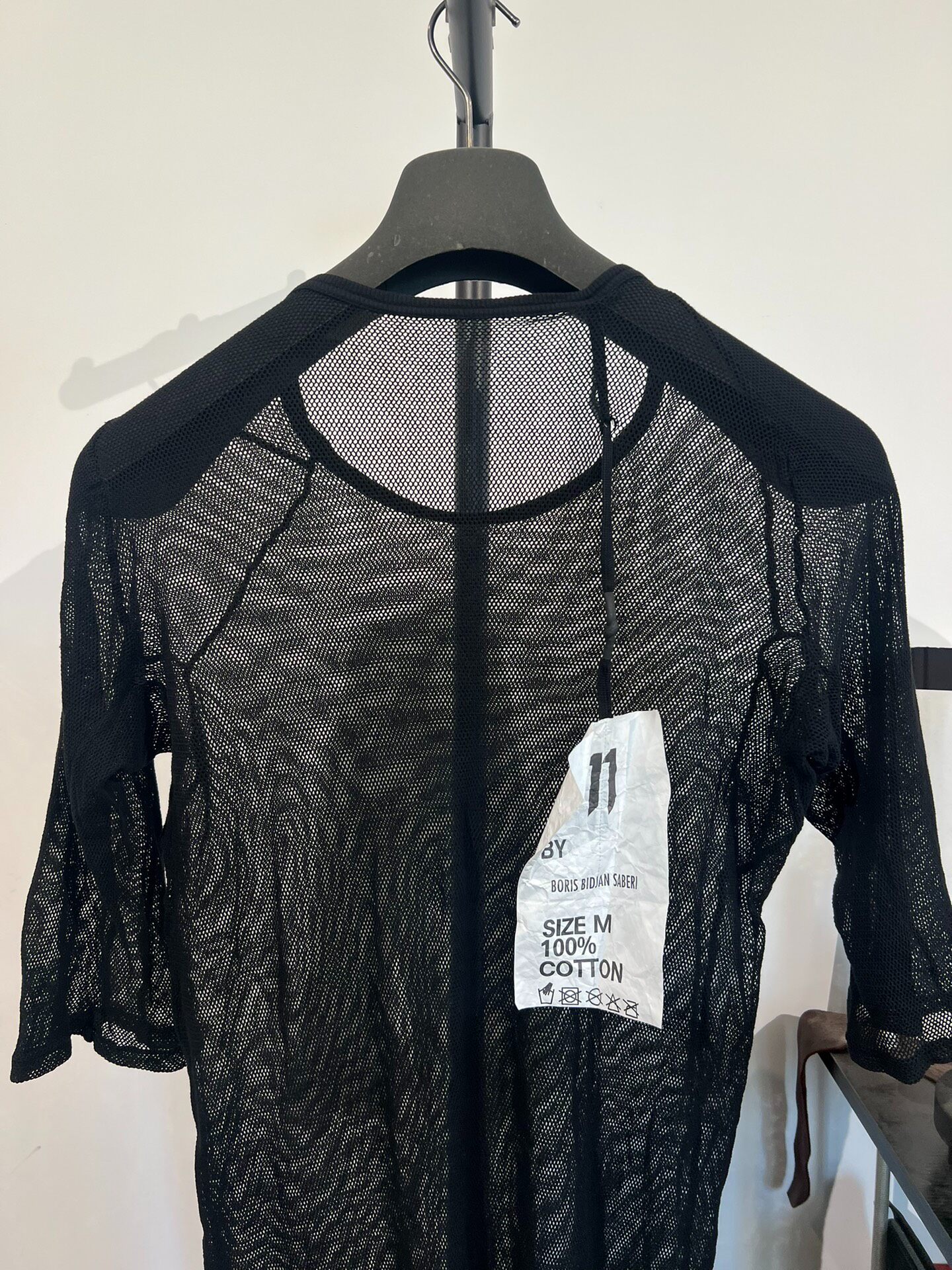 Boris Bidjan Saberi Mesh Short-Sleeve T-Shirt — label