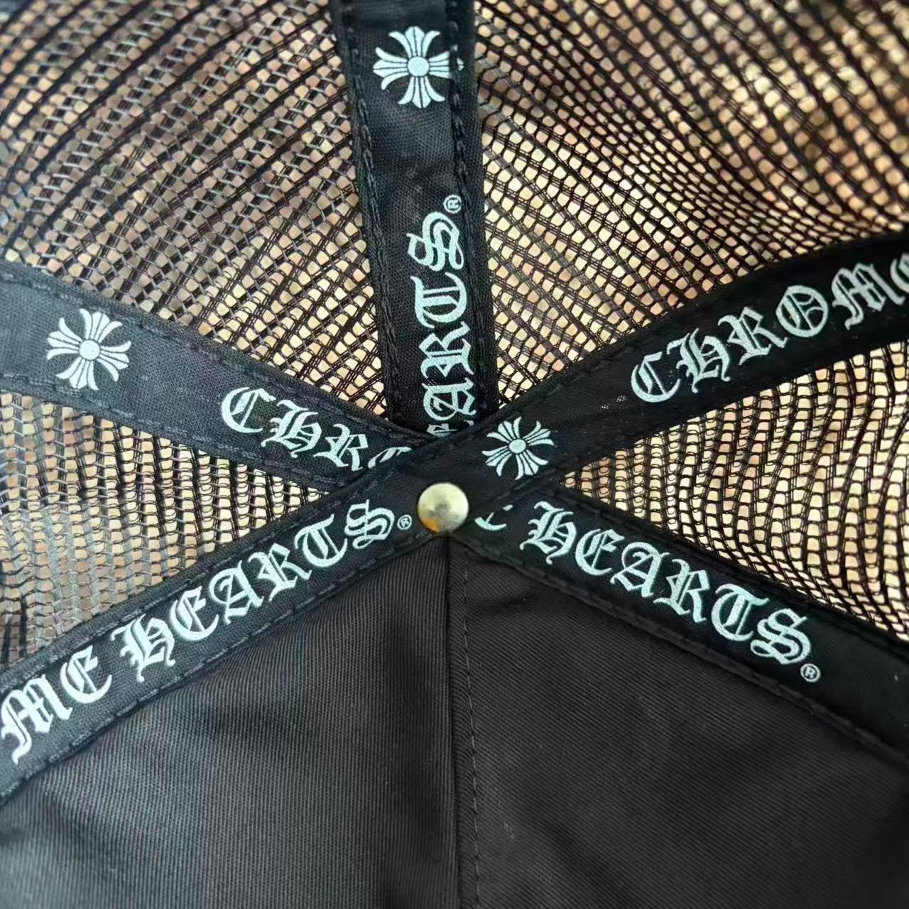 Chrome Hearts Cross Leather Trucker Cap — back