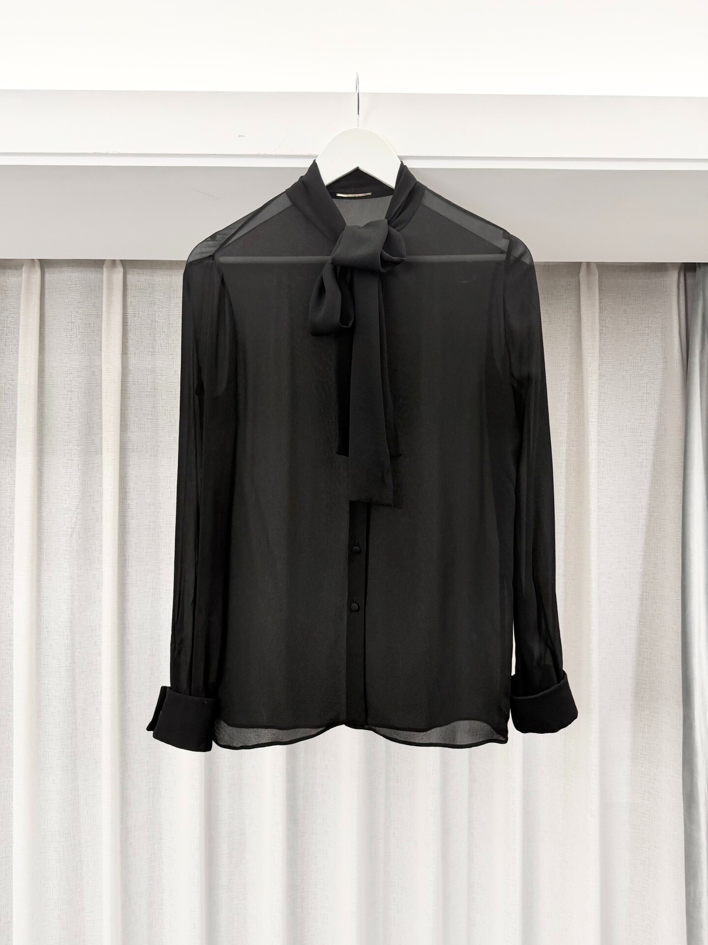 Saint Laurent 16FW Bow Tie Silk Shirt