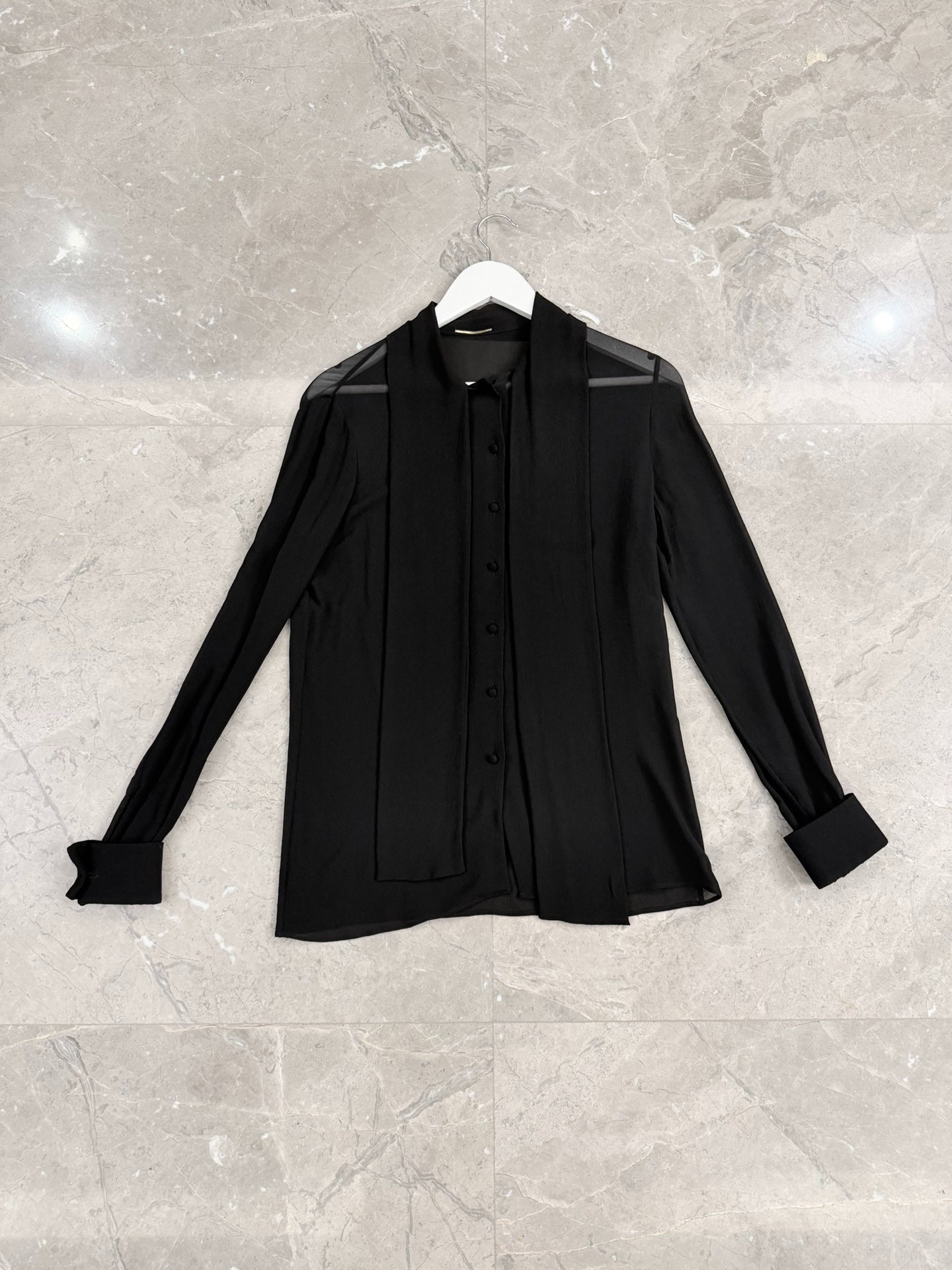 Saint Laurent 16FW Bow Tie Silk Shirt — back