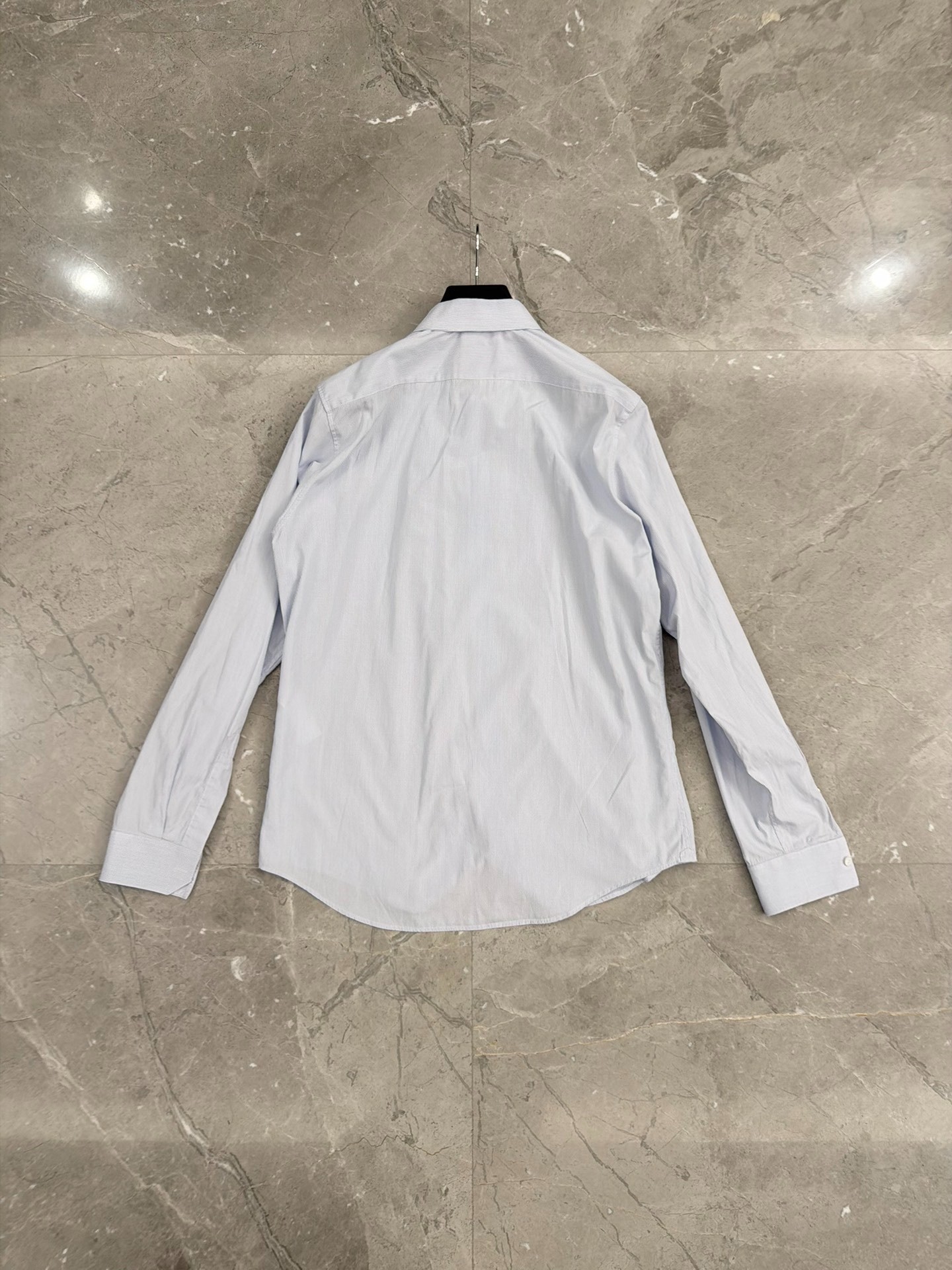 Celine Hedi Slimane Blue White Stripe Shirt — front