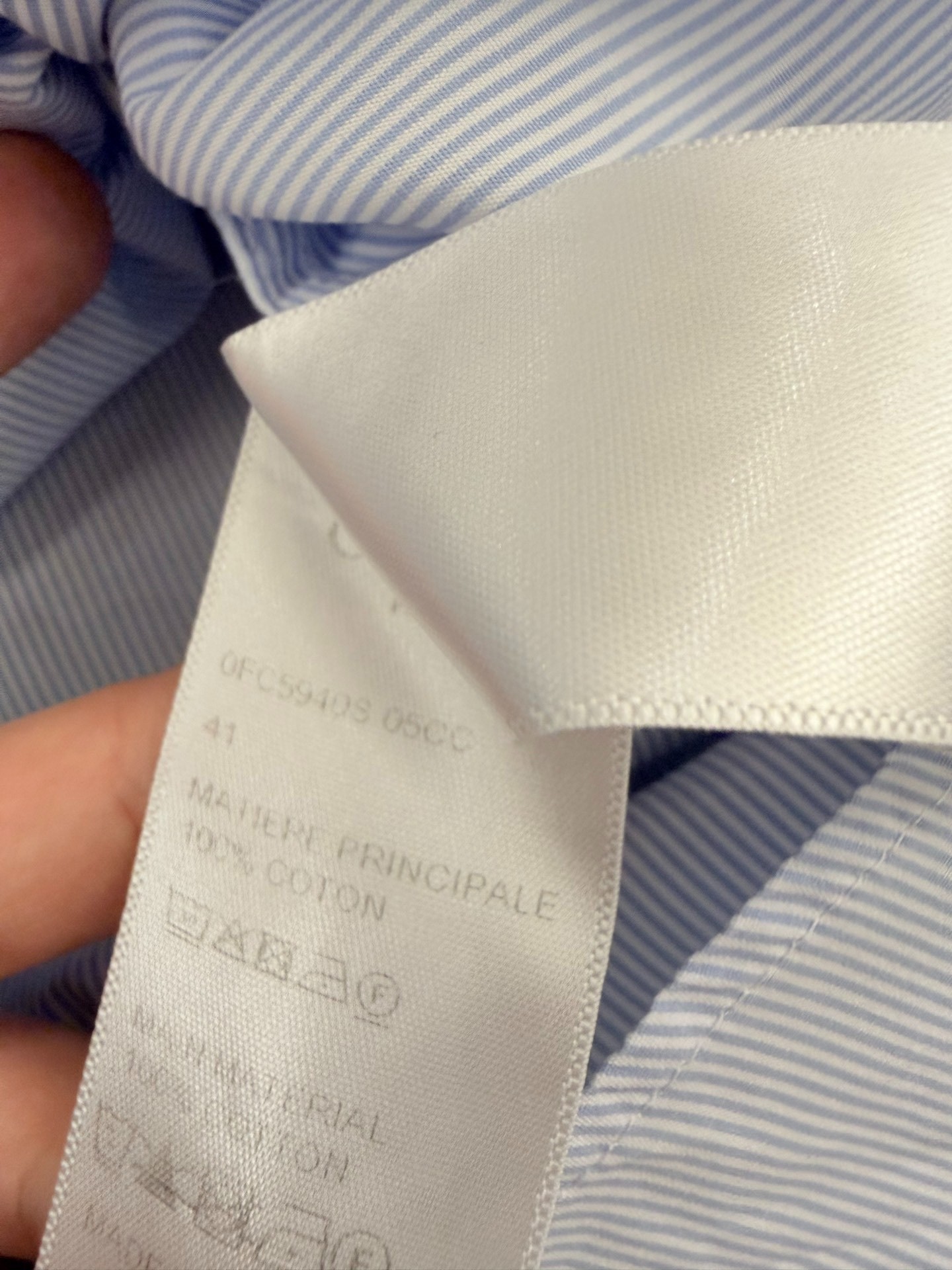 Celine Hedi Slimane Blue White Stripe Shirt — back