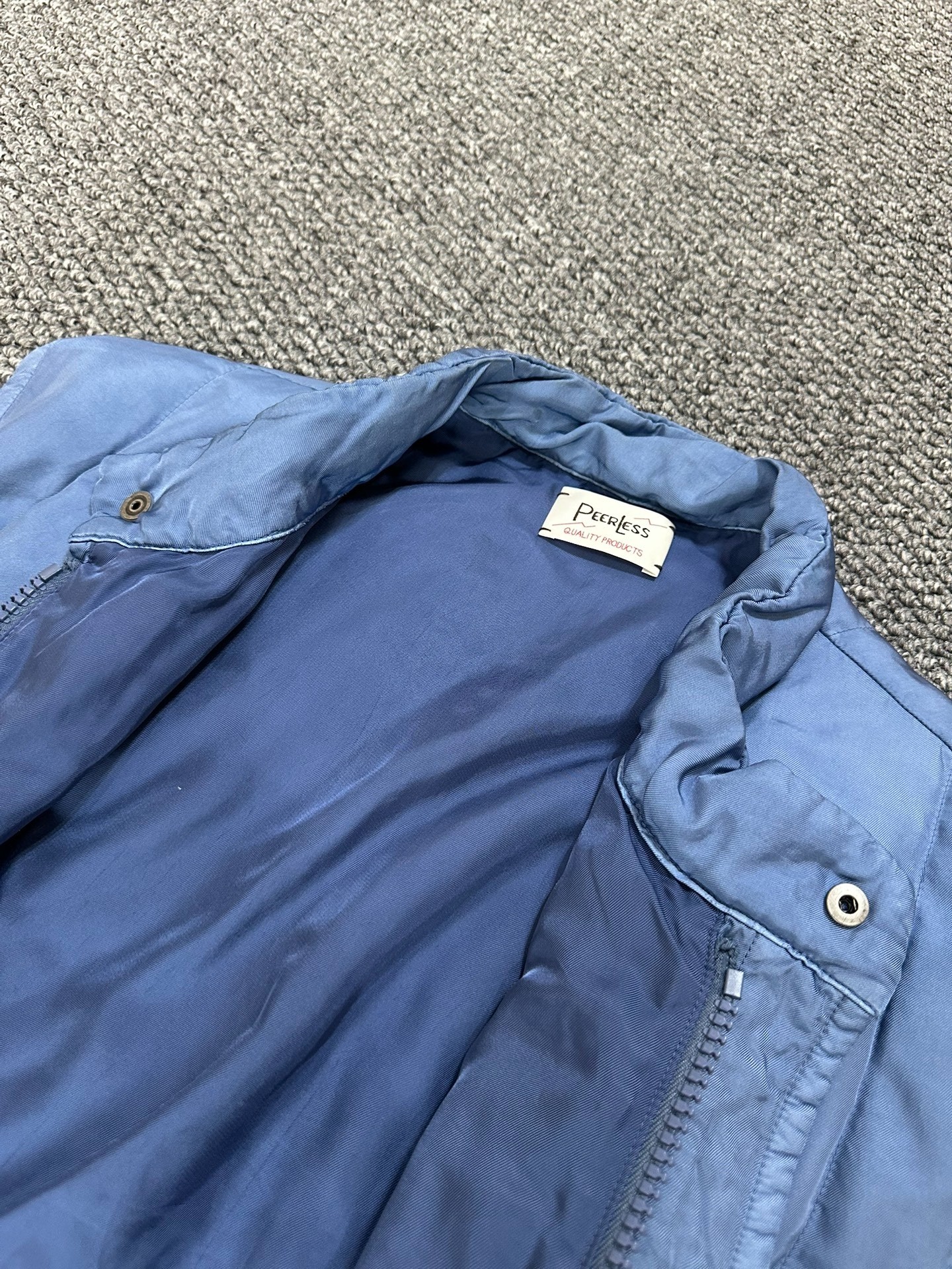 Visvim Light Blue Down Vest Riri Zipper — detail