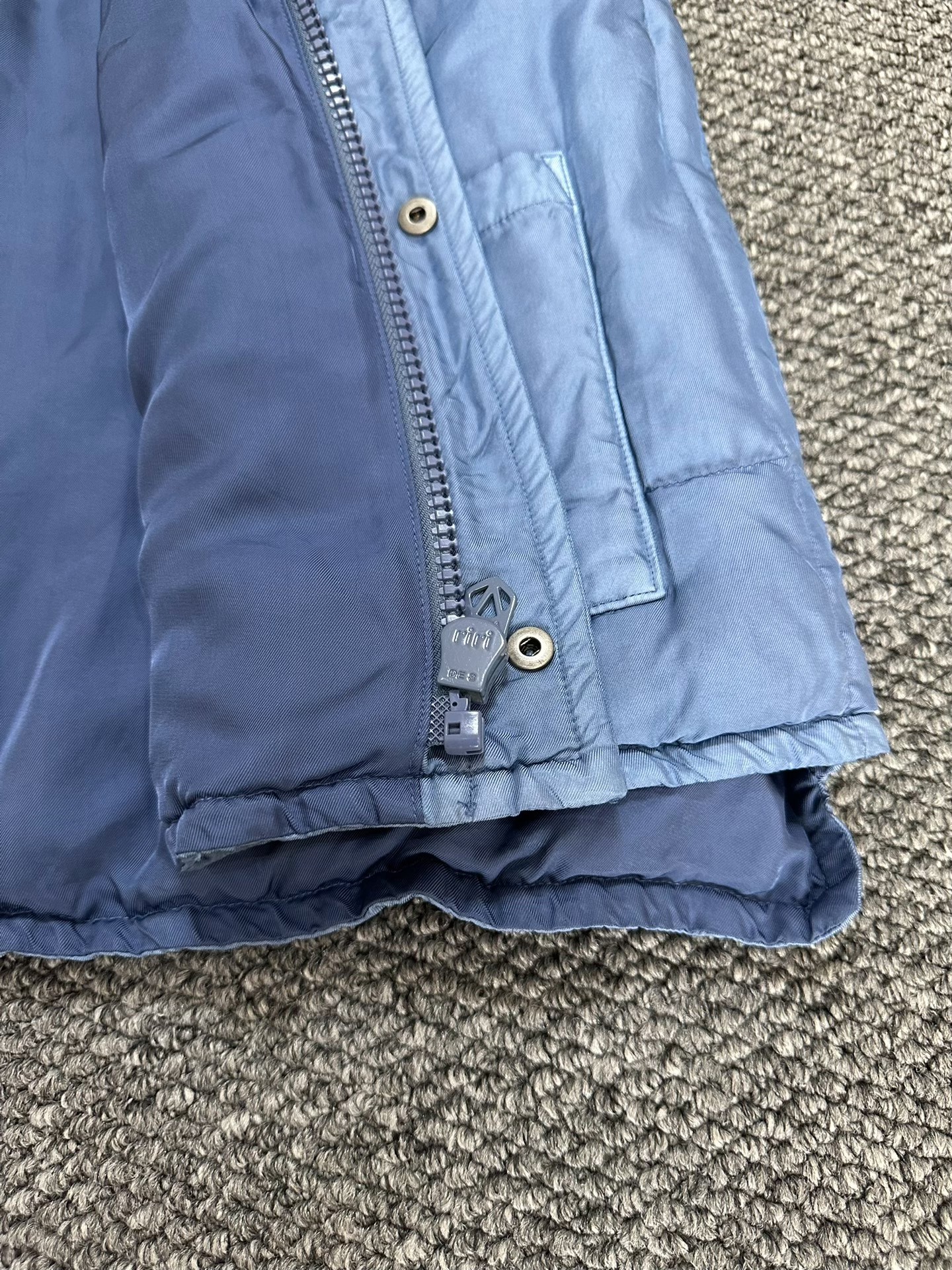 Visvim Light Blue Down Vest Riri Zipper — back